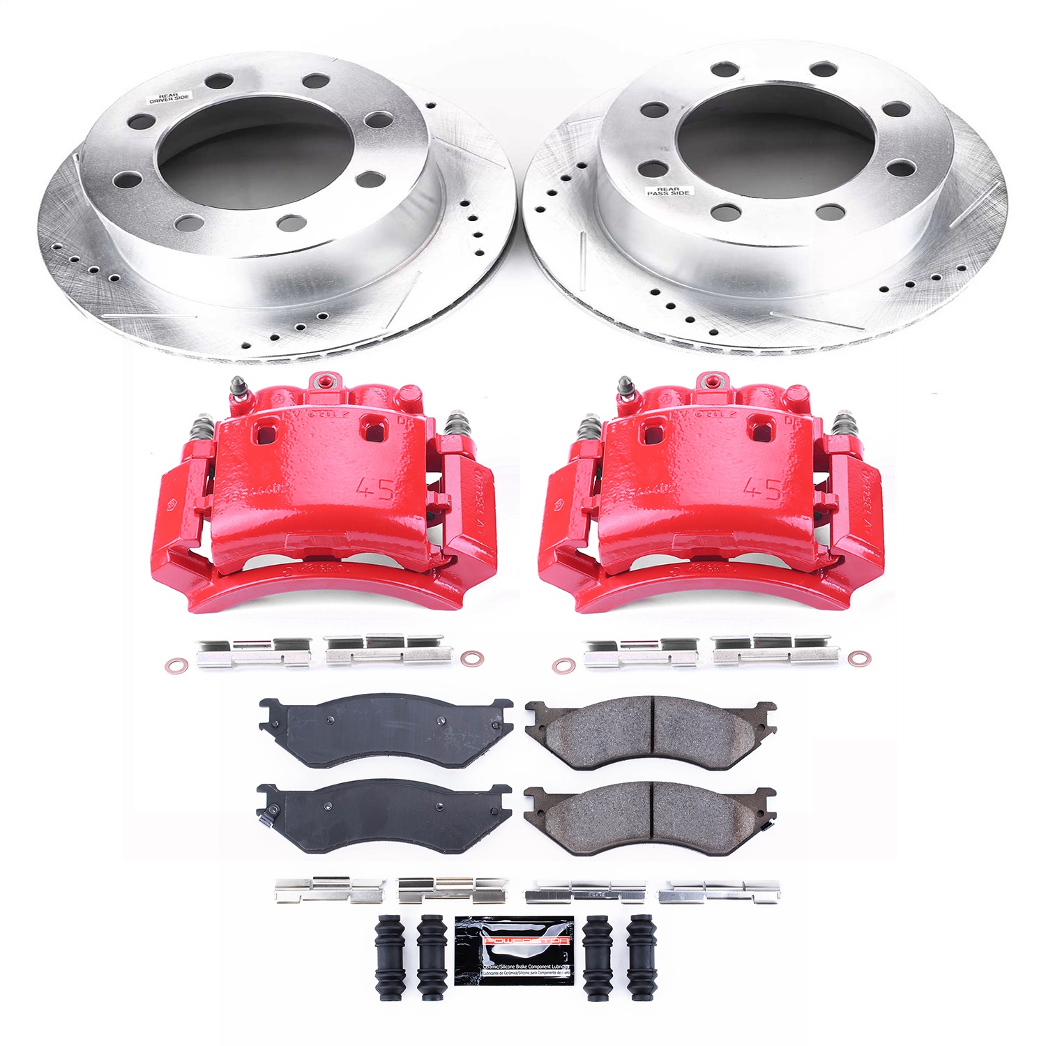Power Stop - KC5489 - Rear - Disc Brake Pad/Caliper and Rotor Kit