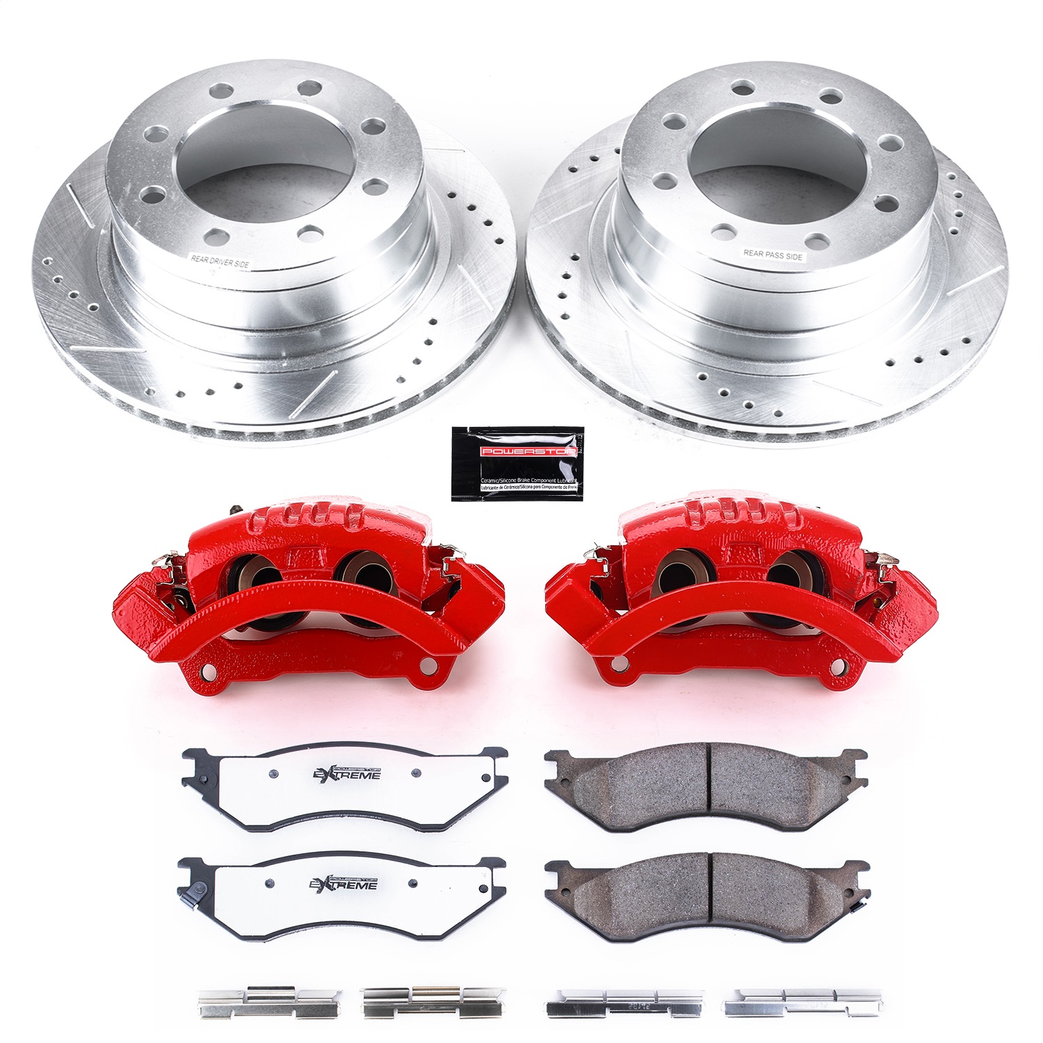 Power Stop - KC5490-36 - Rear - Disc Brake Pad/Caliper and Rotor Kit