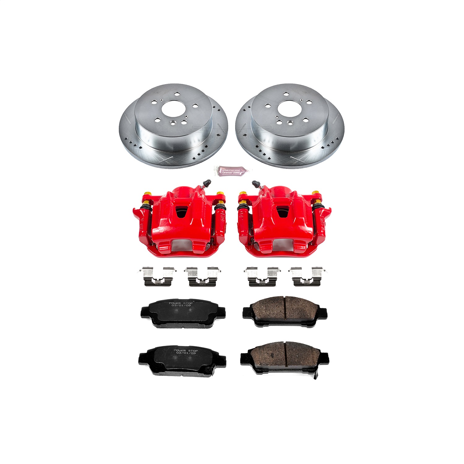 Power Stop - KC5498 - Rear - Disc Brake Pad/Caliper and Rotor Kit