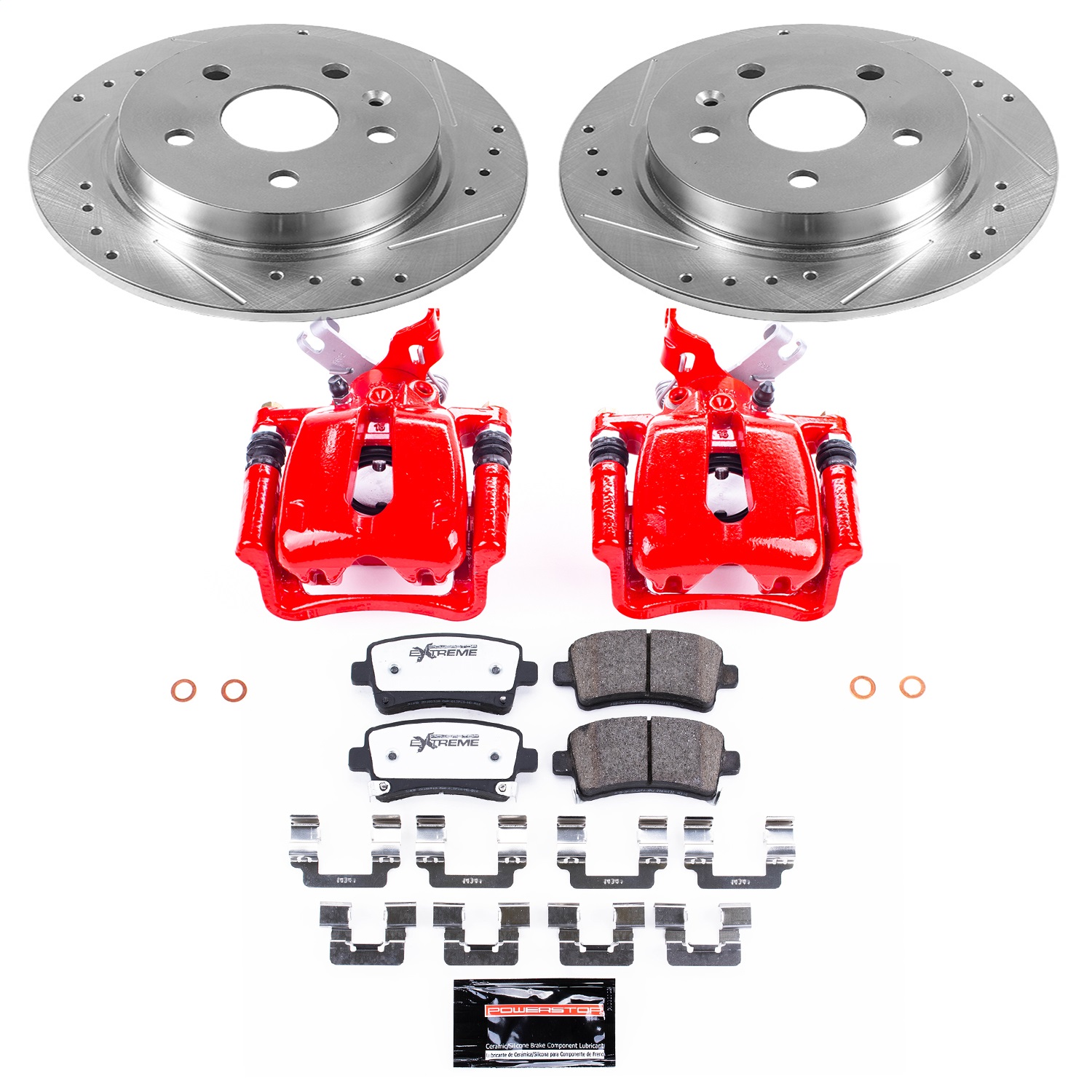 Power Stop - KC5531-26 - Rear - Disc Brake Pad/Caliper and Rotor Kit