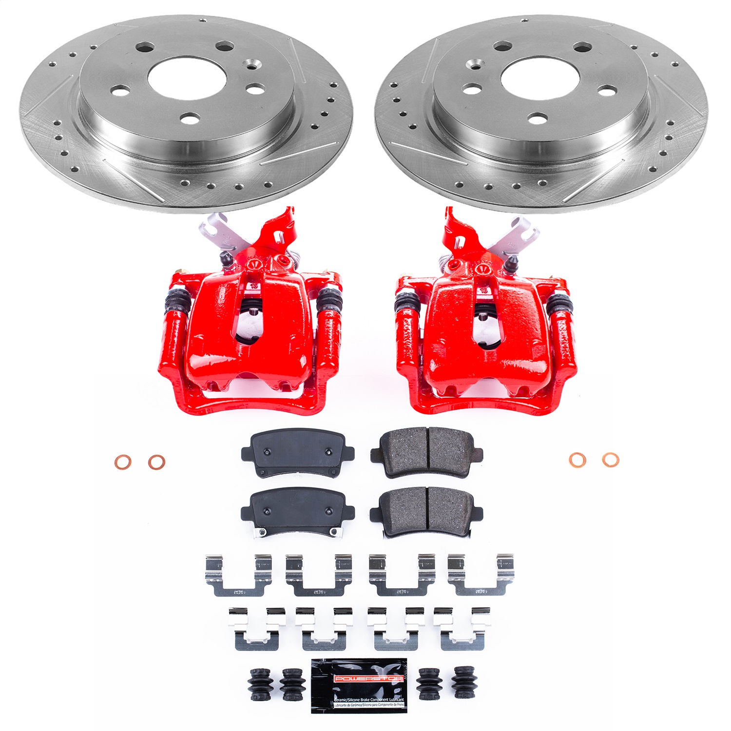 Power Stop - KC5531 - Rear - Disc Brake Pad/Caliper and Rotor Kit