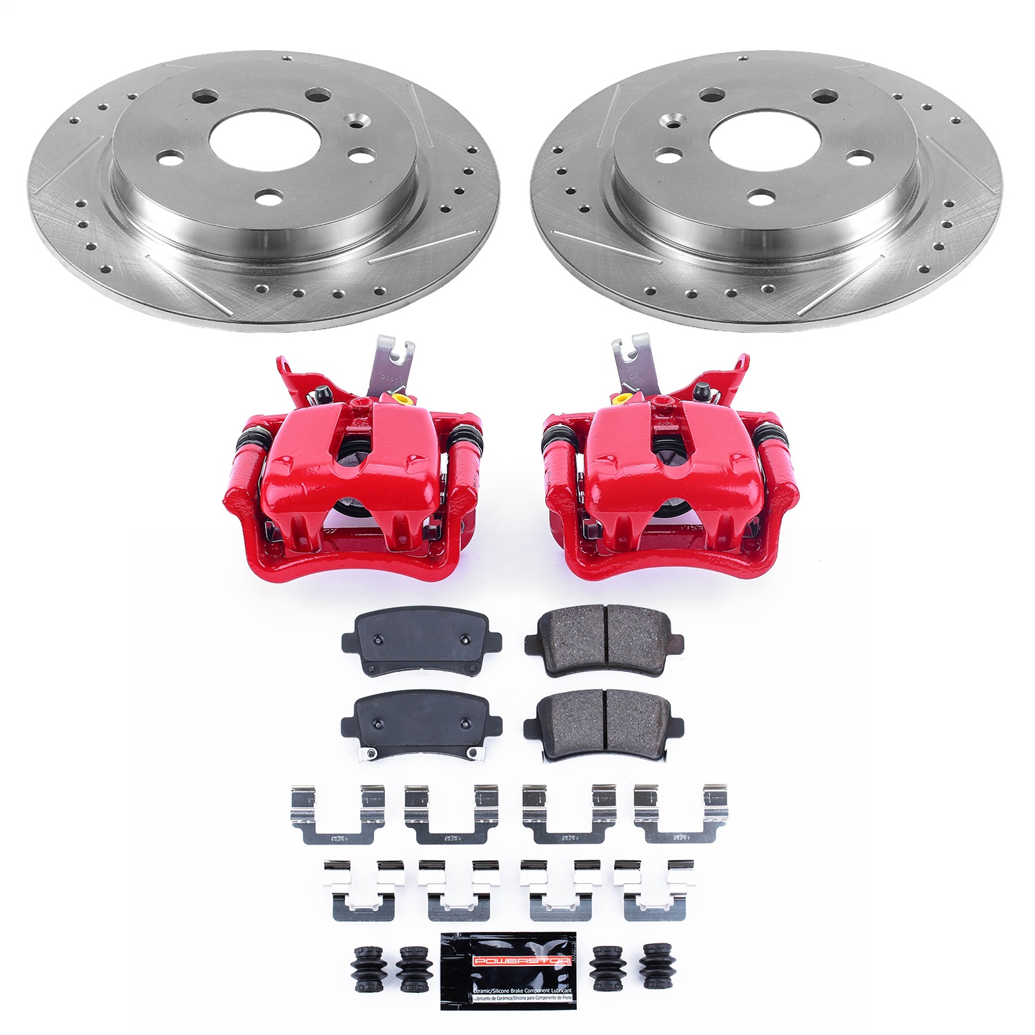 Power Stop - KC5531A - Rear - Disc Brake Pad/Caliper and Rotor Kit