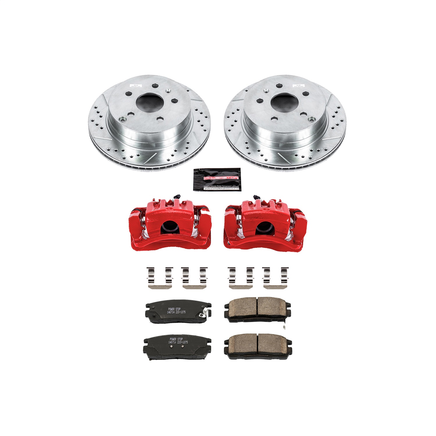 Power Stop - KC5558 - Rear - Disc Brake Pad/Caliper and Rotor Kit