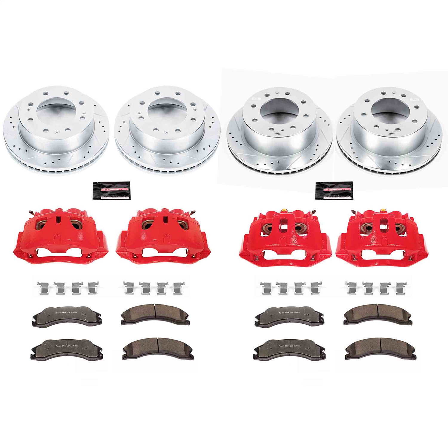Power Stop - KC5561-36 - Front and Rear - Disc Brake Pad/Caliper and Rotor Kit