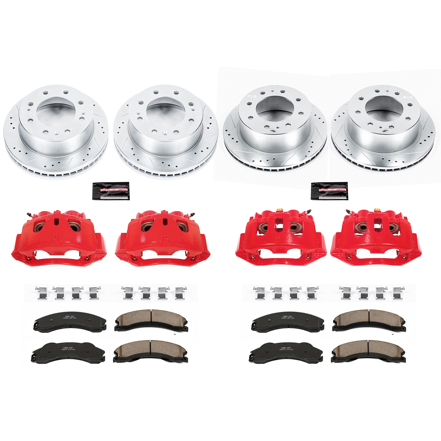 Power Stop - KC5561 - Front and Rear - Disc Brake Pad/Caliper and Rotor Kit
