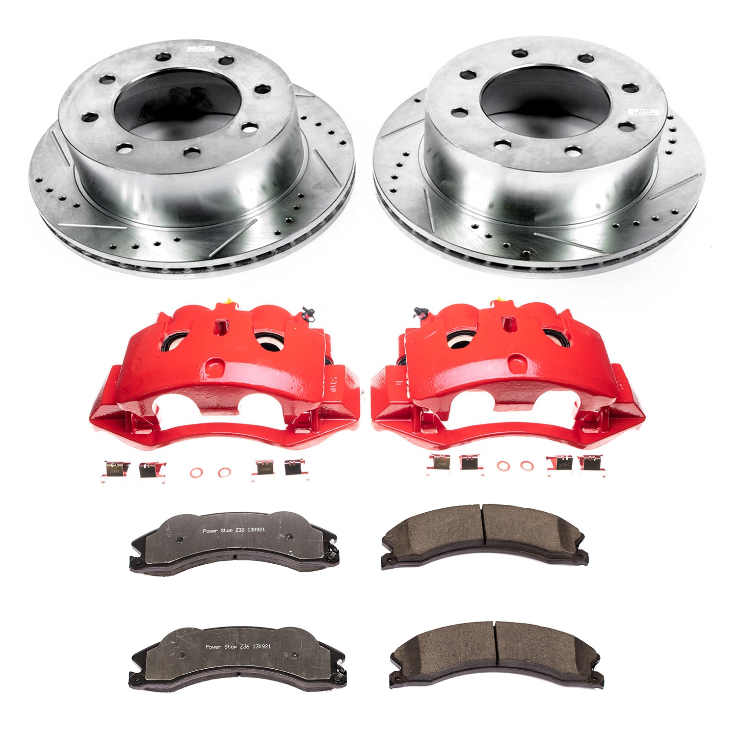 Power Stop - KC5562-36 - Rear - Disc Brake Pad/Caliper and Rotor Kit