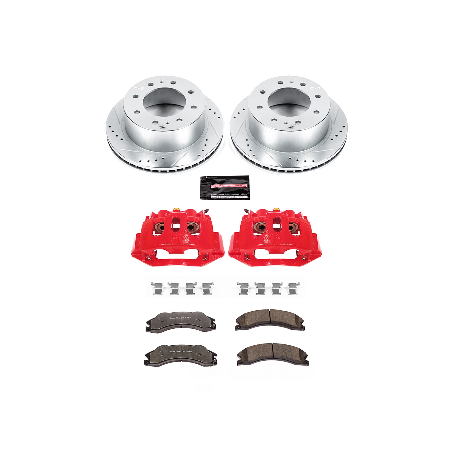 Power Stop - KC5563-36 - Rear - Disc Brake Pad/Caliper and Rotor Kit