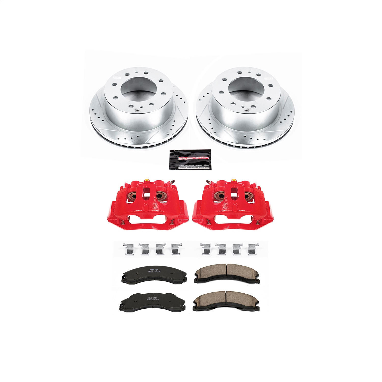Power Stop - KC5563 - Rear - Disc Brake Pad/Caliper and Rotor Kit