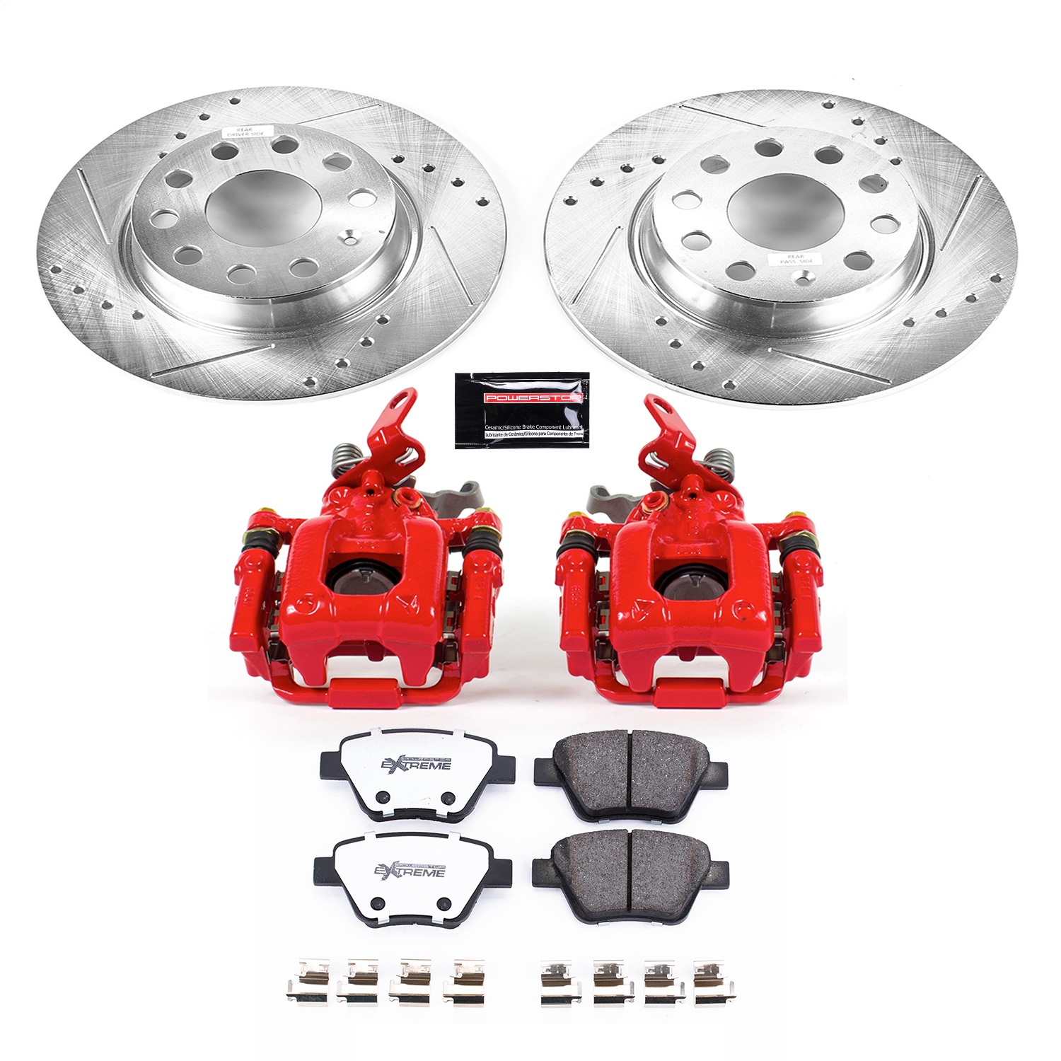 Power Stop - KC5667-26 - Rear - Disc Brake Pad/Caliper and Rotor Kit
