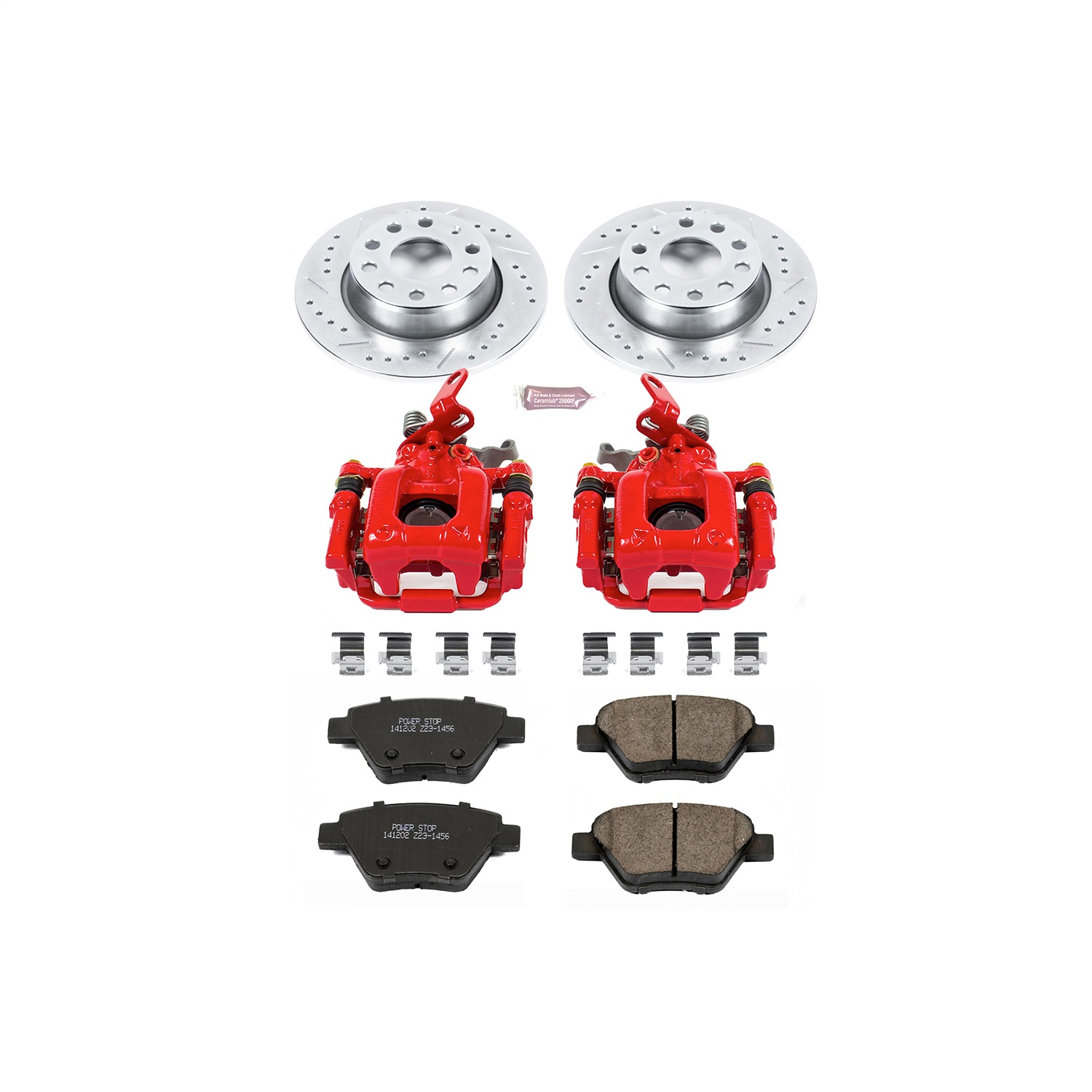 Power Stop - KC5667 - Rear - Disc Brake Pad/Caliper and Rotor Kit