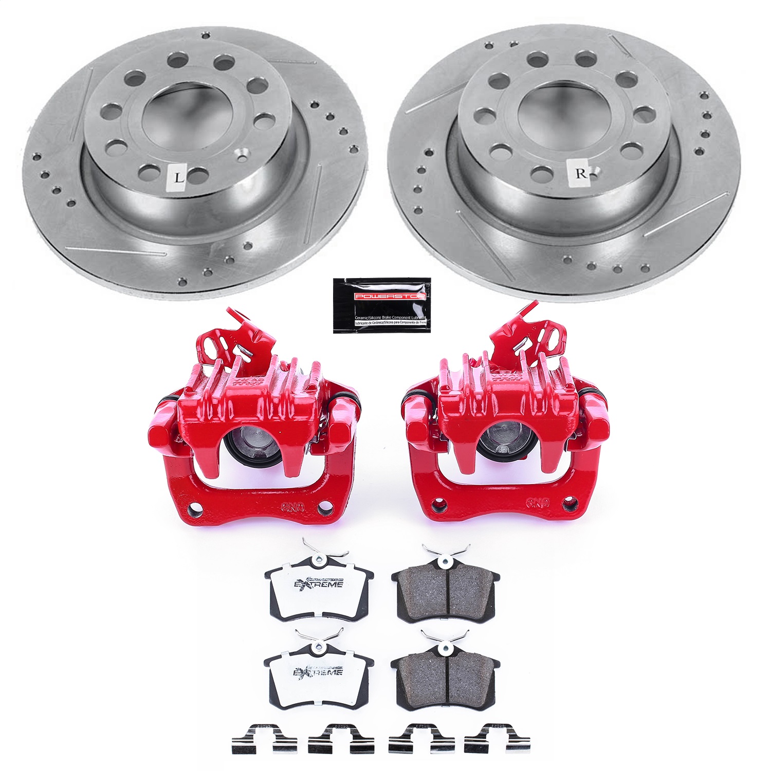 Power Stop - KC5671-26 - Rear - Disc Brake Pad/Caliper and Rotor Kit