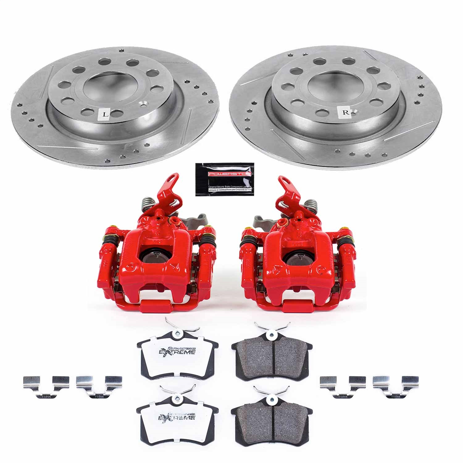Power Stop - KC5671A-26 - Rear - Disc Brake Pad/Caliper and Rotor Kit
