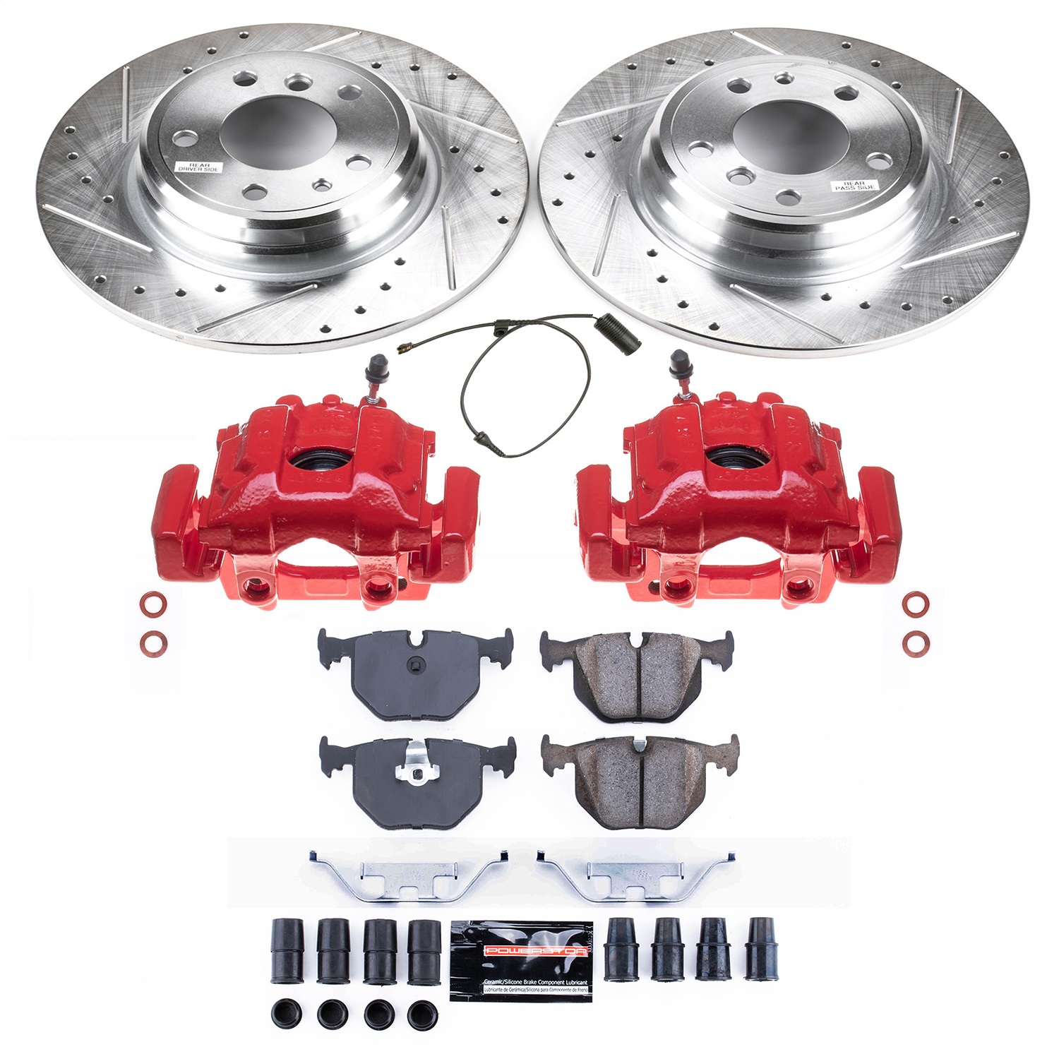 Power Stop - KC5711 - Rear - Disc Brake Pad/Caliper and Rotor Kit