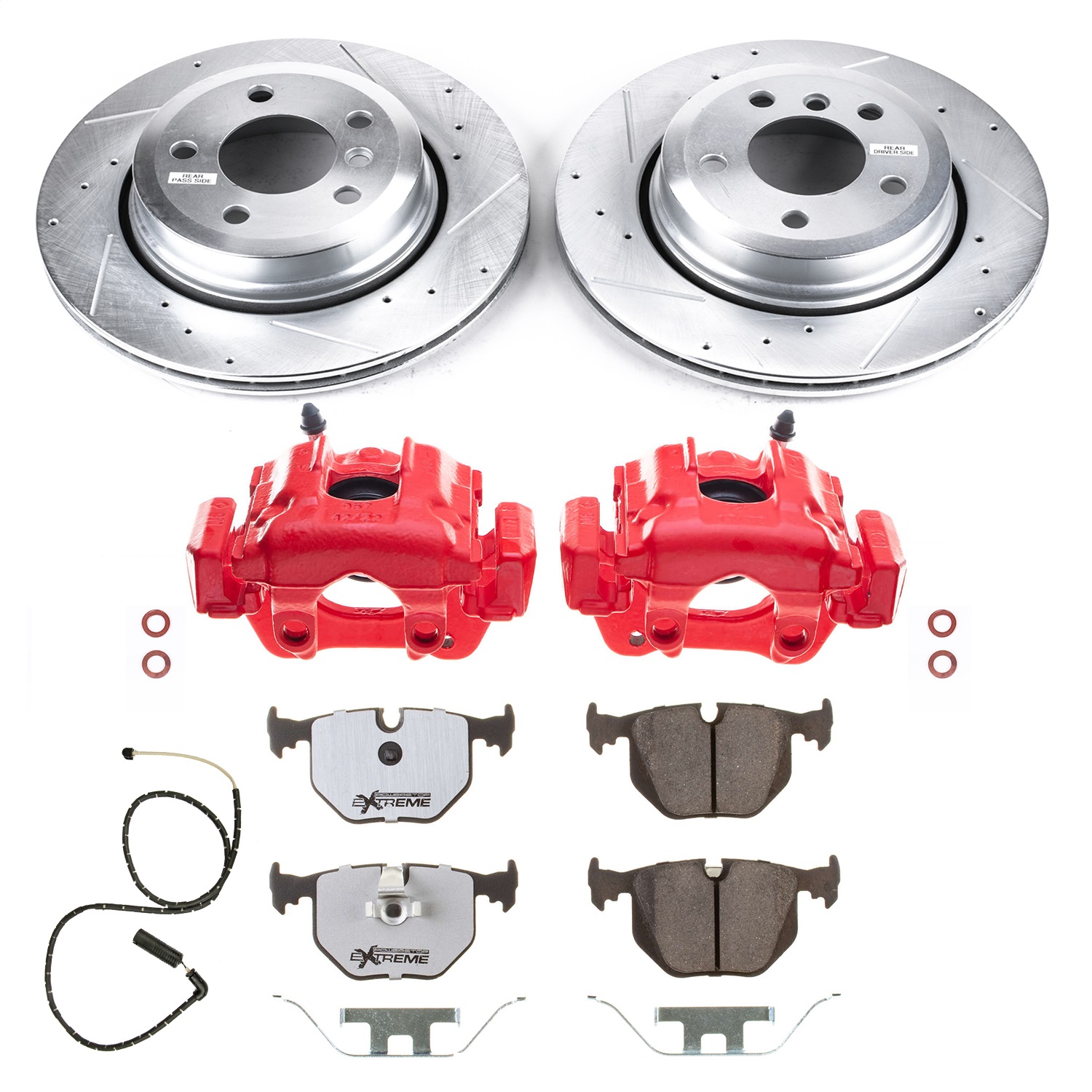 Power Stop - KC5738-26 - Rear - Disc Brake Pad/Caliper and Rotor Kit