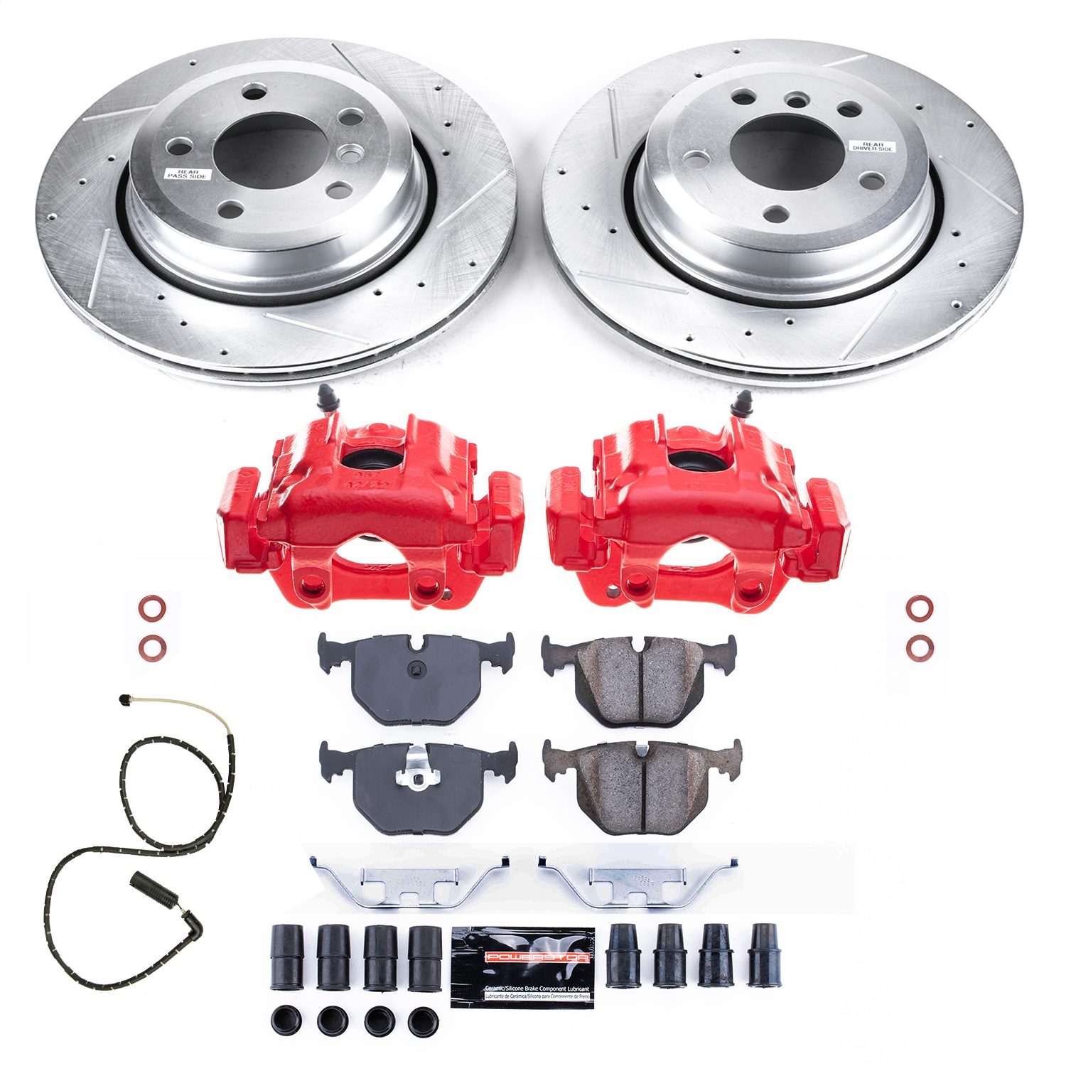 Power Stop - KC5738 - Rear - Disc Brake Pad/Caliper and Rotor Kit