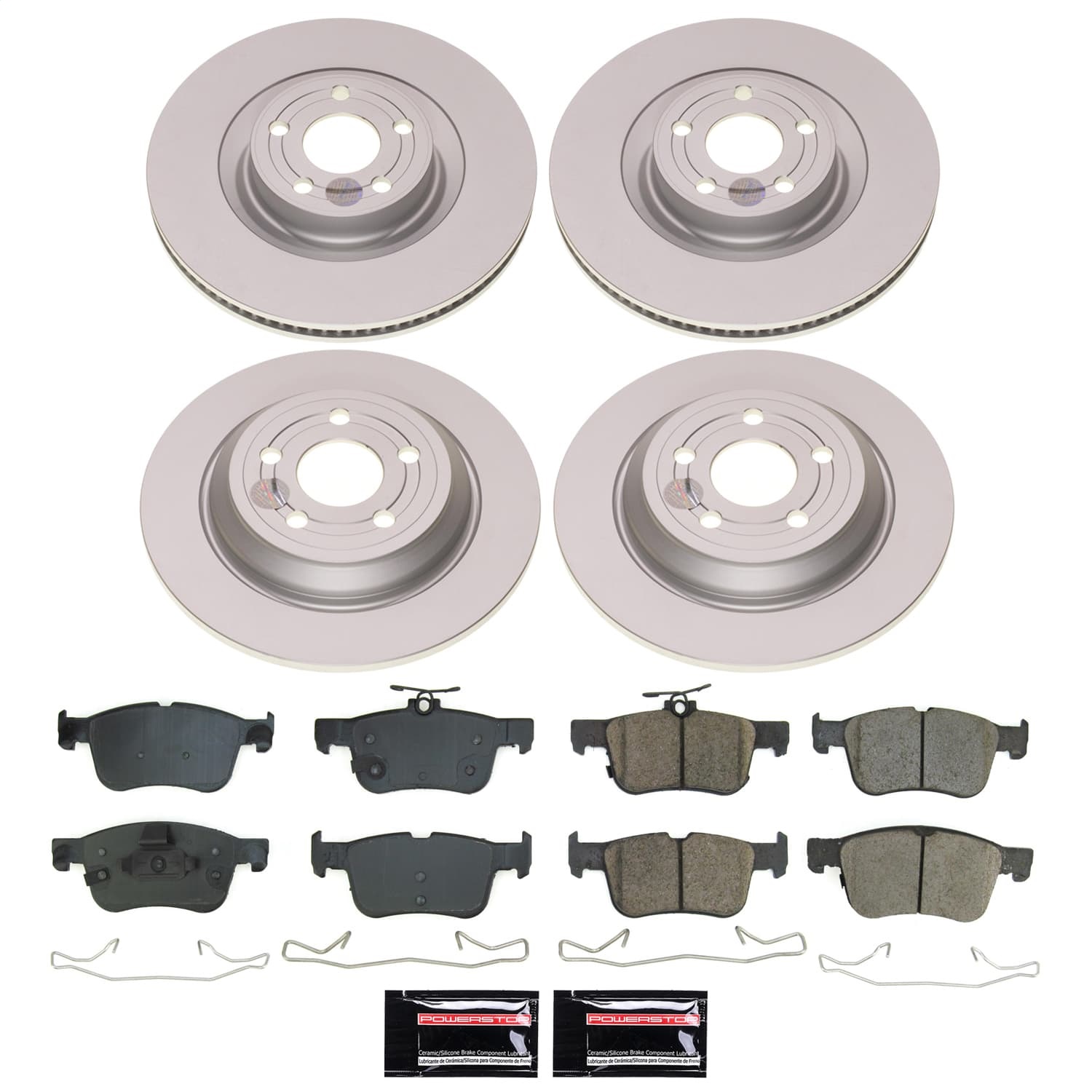 Power Stop - KC5747A-26 - Front and Rear - Disc Brake Pad/Caliper and Rotor Kit