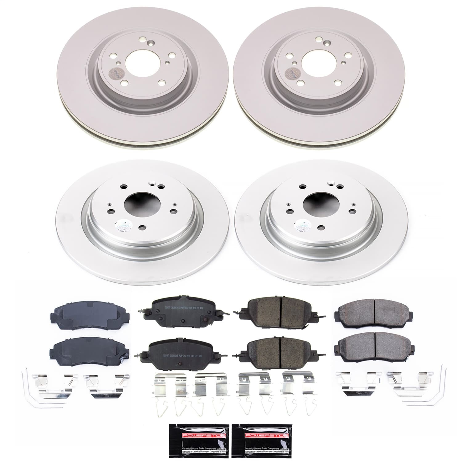 Power Stop - KC5804 - Front and Rear - Disc Brake Pad/Caliper and Rotor Kit