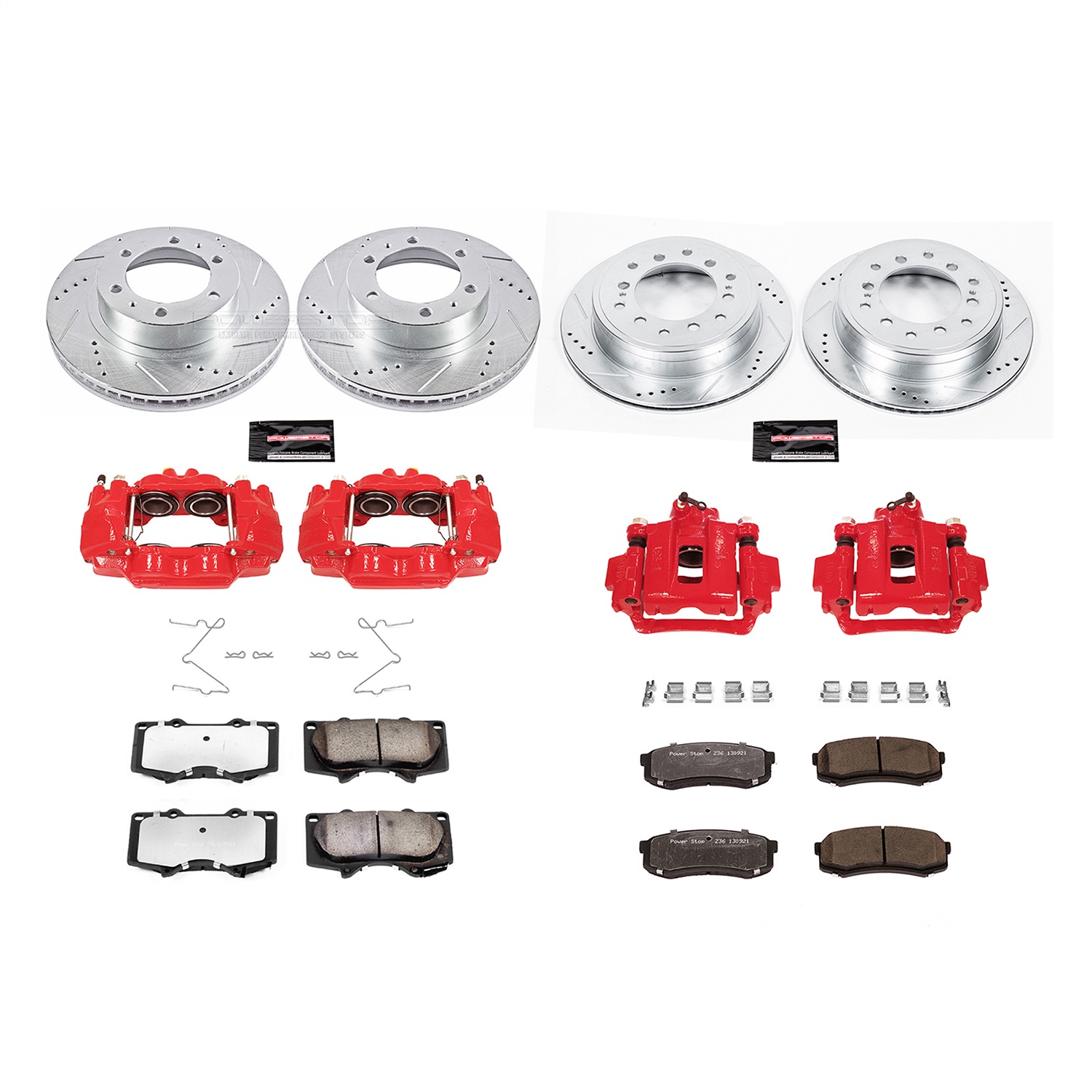 Power Stop - KC5805-36 - Front and Rear - Disc Brake Pad/Caliper and Rotor Kit
