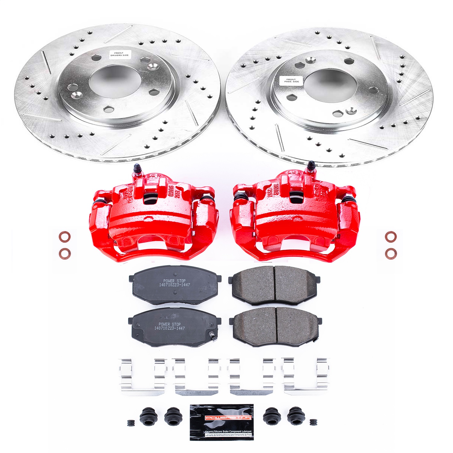 Power Stop - KC5806 - Front - Disc Brake Pad/Caliper and Rotor Kit