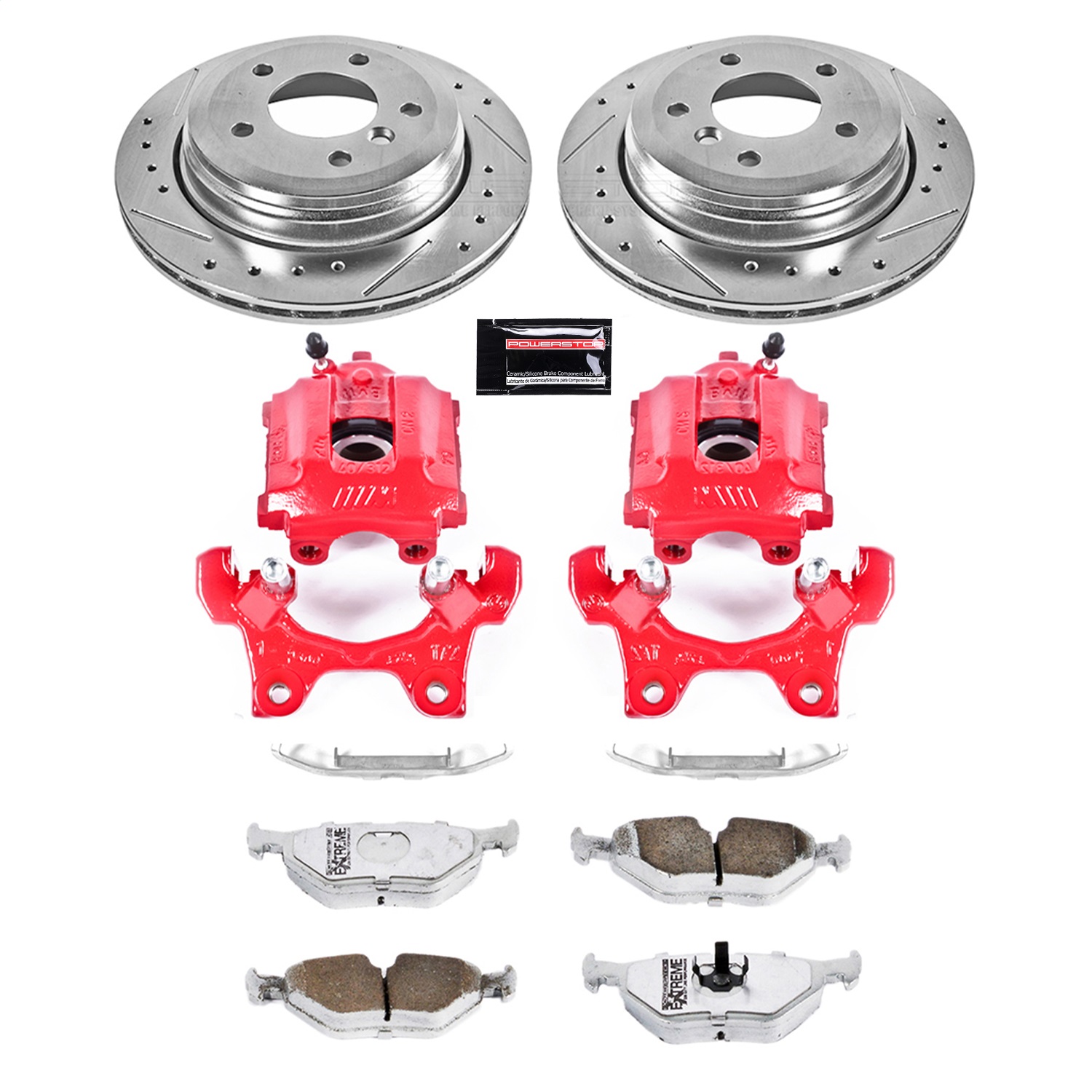 Power Stop - KC581-26 - Rear - Disc Brake Pad/Caliper and Rotor Kit