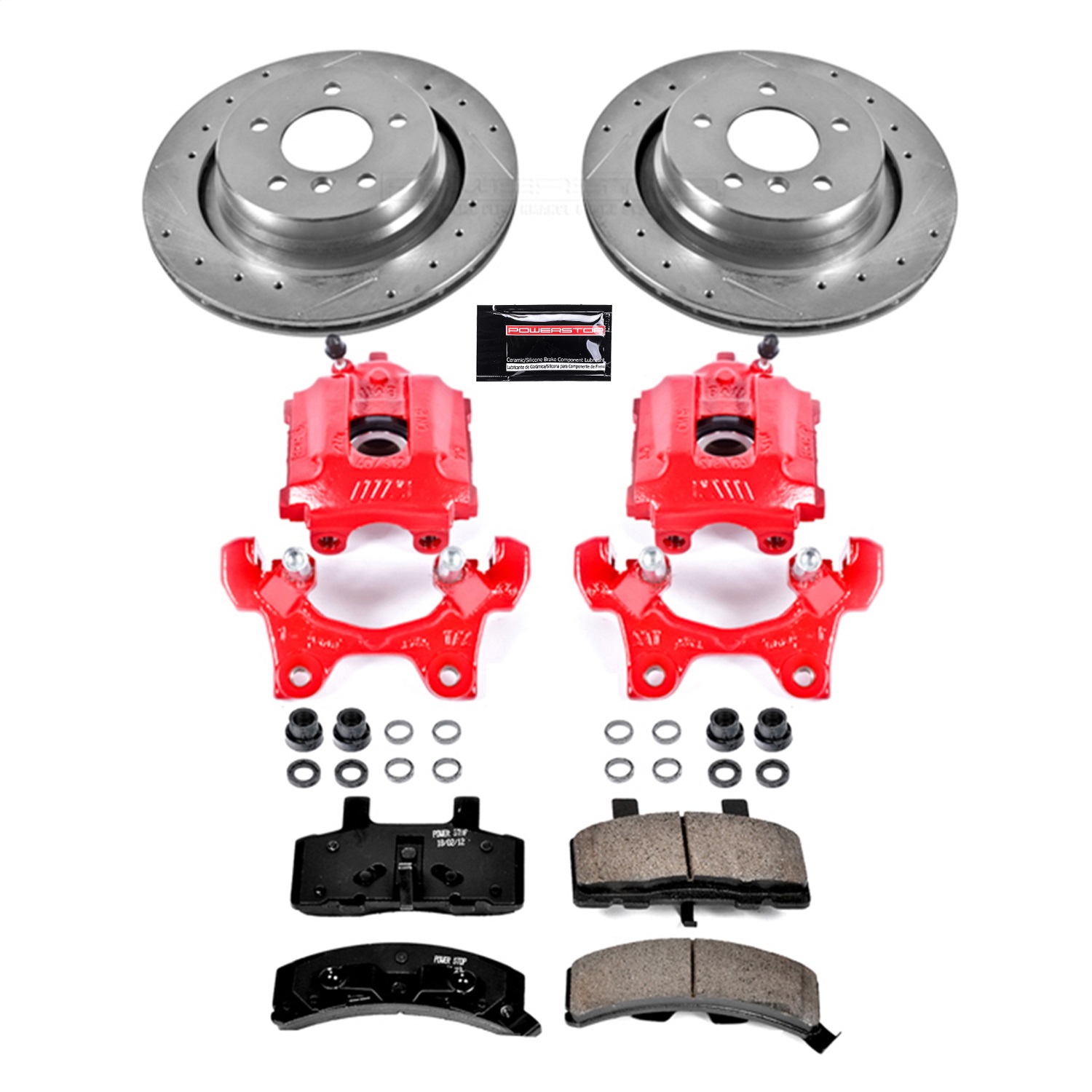 Power Stop - KC581 - Rear - Disc Brake Pad/Caliper and Rotor Kit