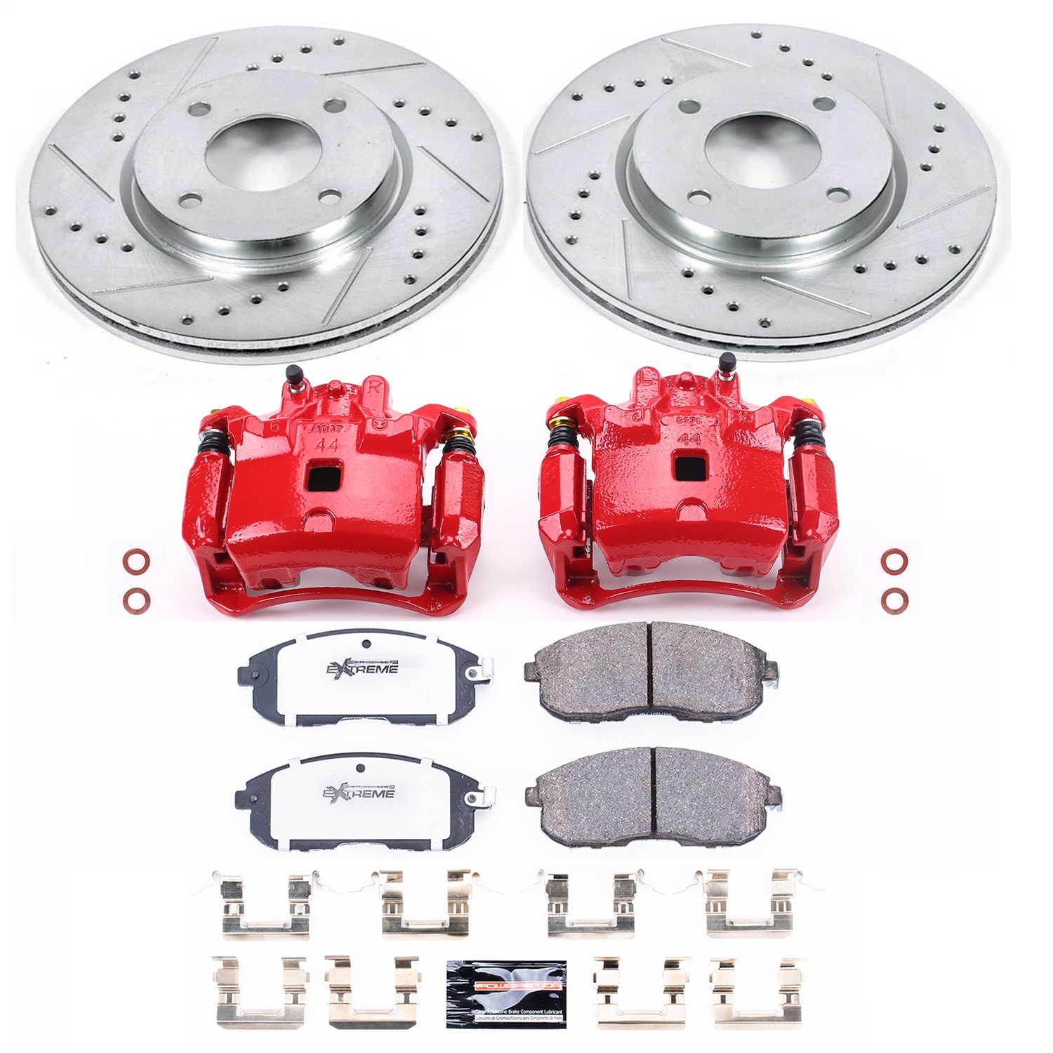Power Stop - KC5817B-26 - Front - Disc Brake Pad/Caliper and Rotor Kit