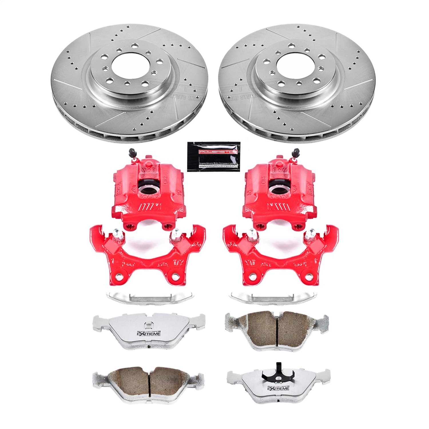 Power Stop - KC582-26 - Front - Disc Brake Pad/Caliper and Rotor Kit
