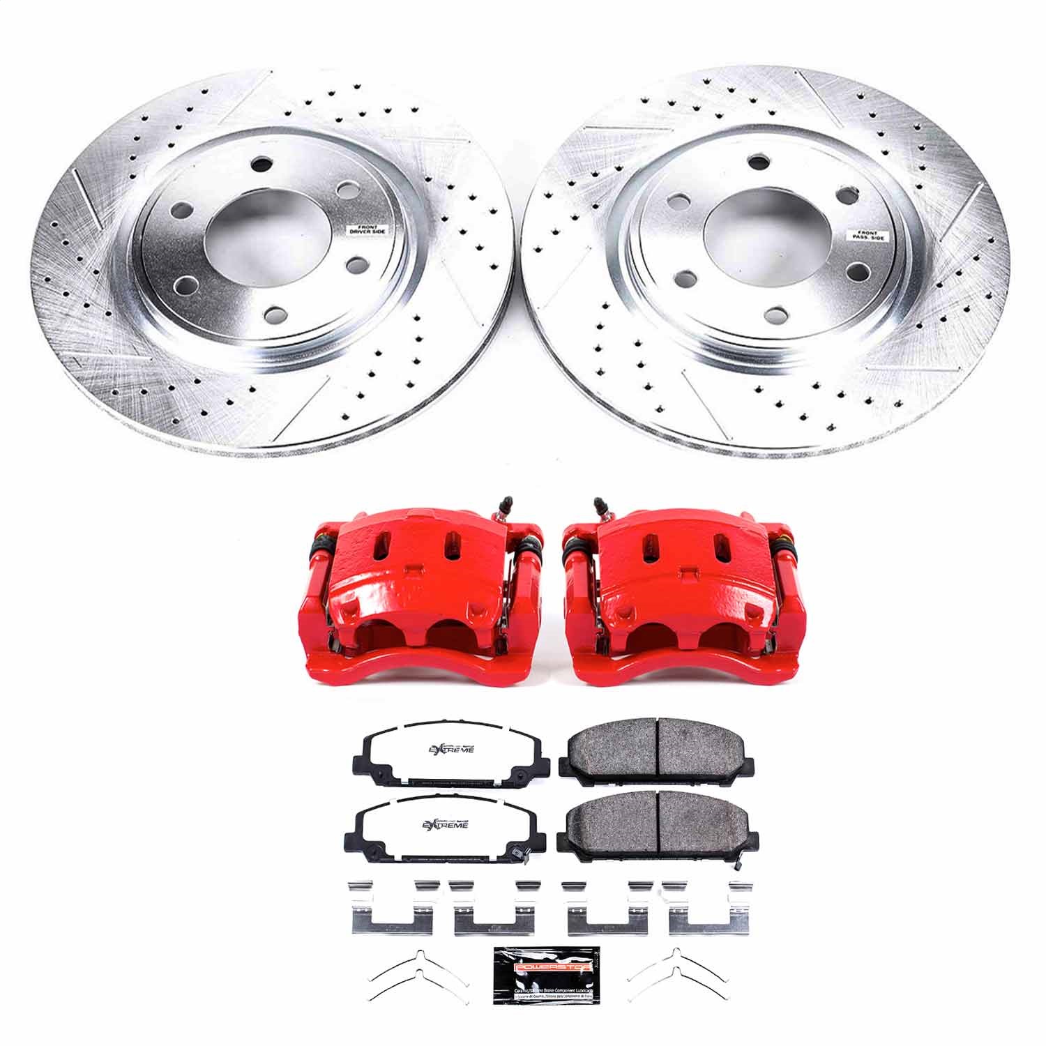 Power Stop - KC5821-36 - Front - Disc Brake Pad/Caliper and Rotor Kit