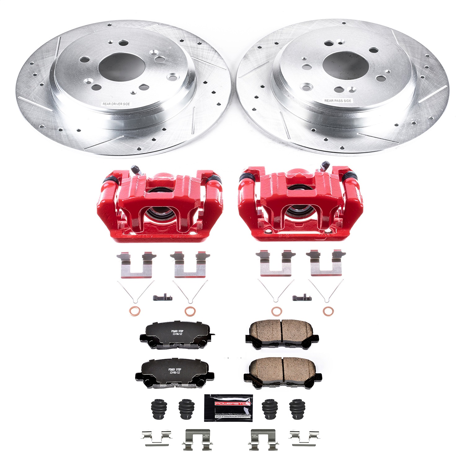 Power Stop - KC5839 - Rear - Disc Brake Pad/Caliper and Rotor Kit
