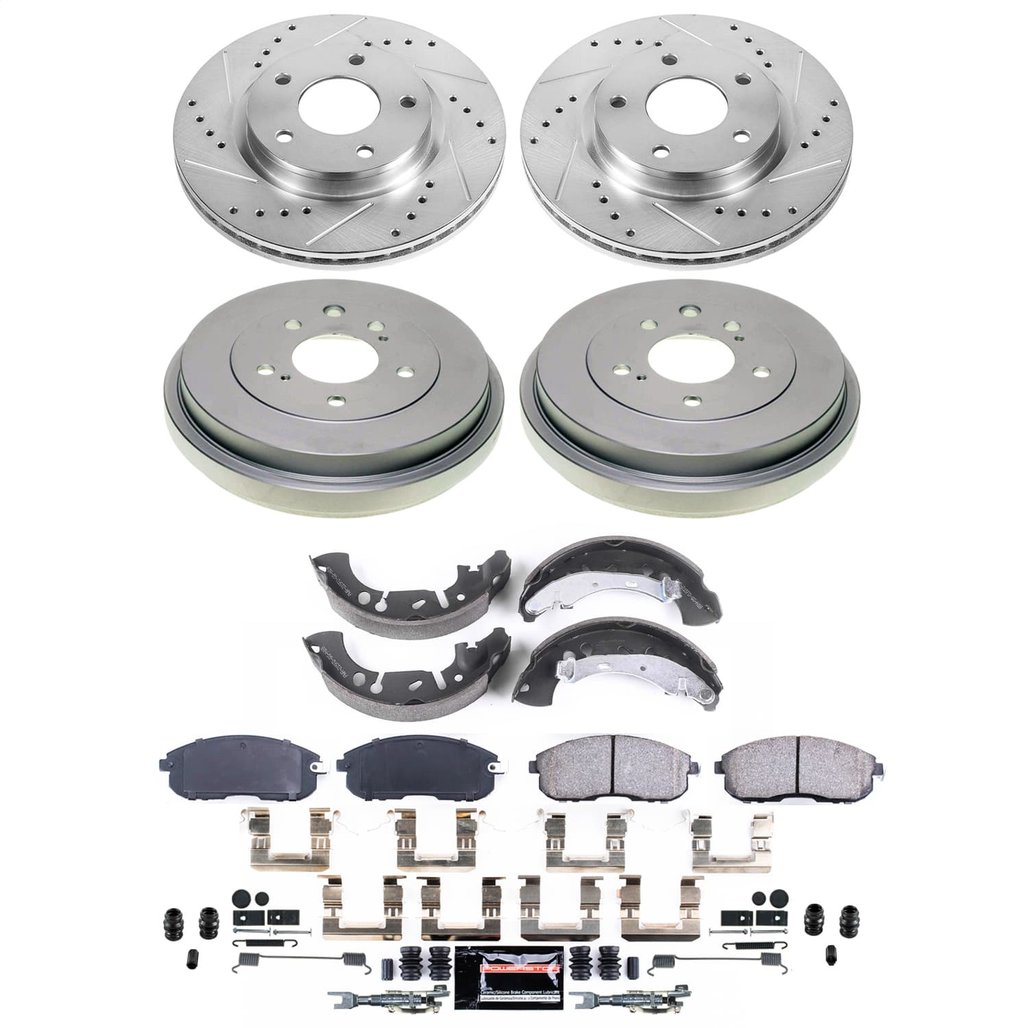 Power Stop - KC5842 - Rear - Disc Brake Pad/Caliper and Rotor Kit