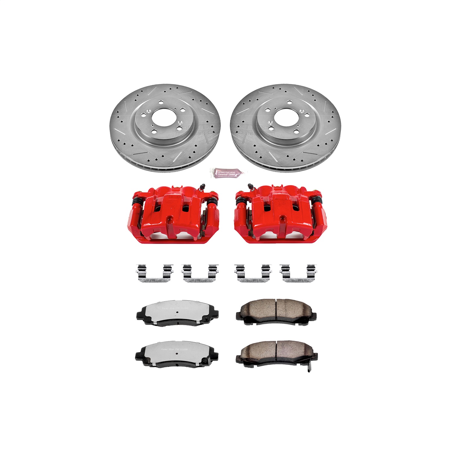 Power Stop - KC5855-36 - Front - Disc Brake Pad/Caliper and Rotor Kit
