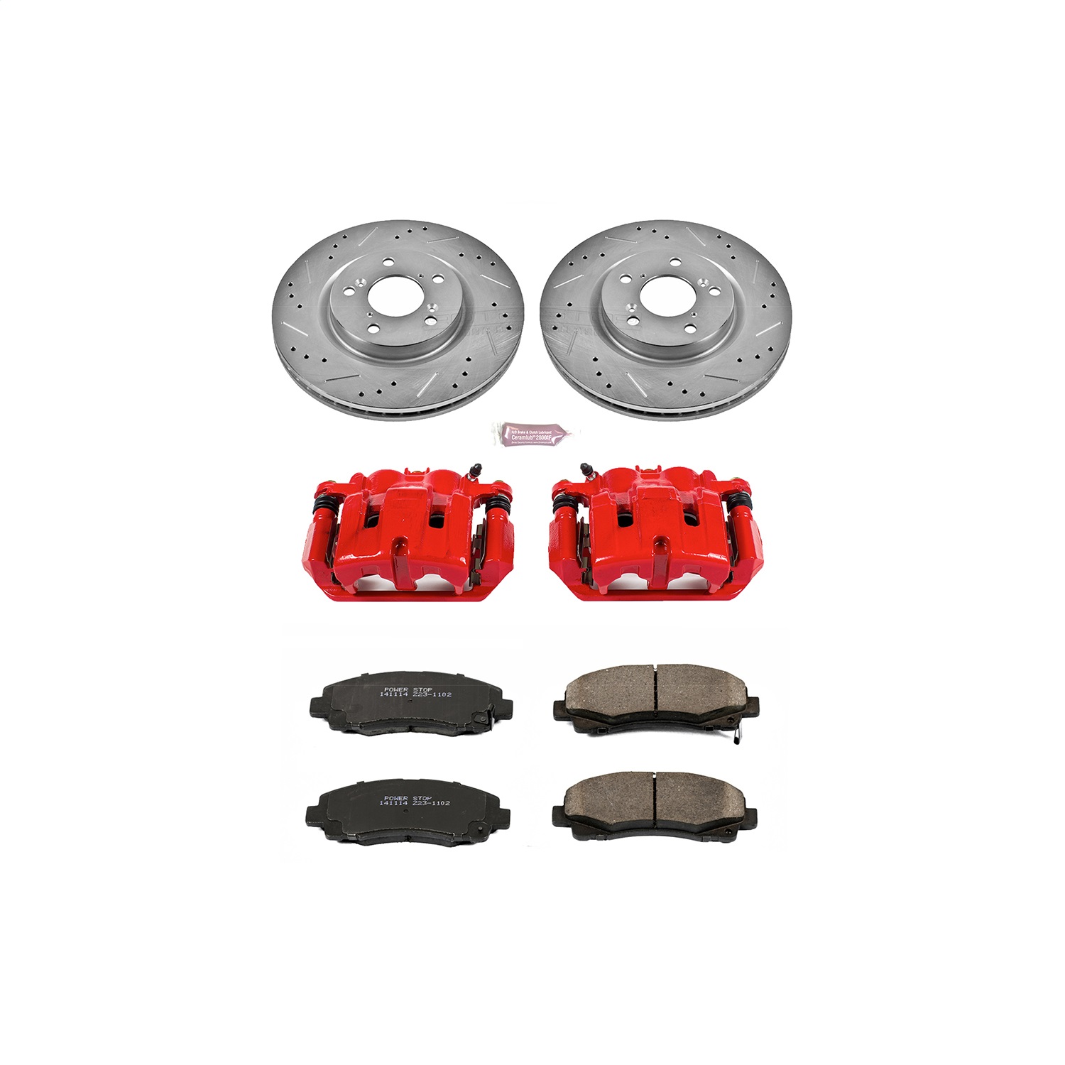 Power Stop - KC5855 - Front - Disc Brake Pad/Caliper and Rotor Kit