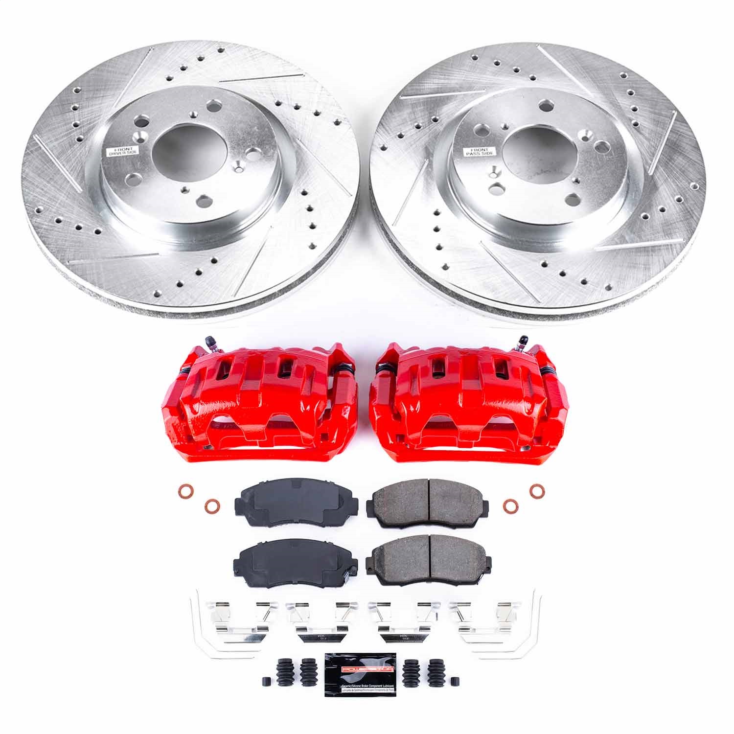 Power Stop - KC5857 - Front - Disc Brake Pad/Caliper and Rotor Kit
