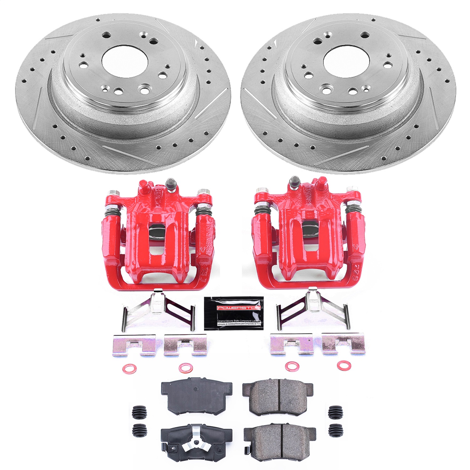 Power Stop - KC5859 - Rear - Disc Brake Pad/Caliper and Rotor Kit
