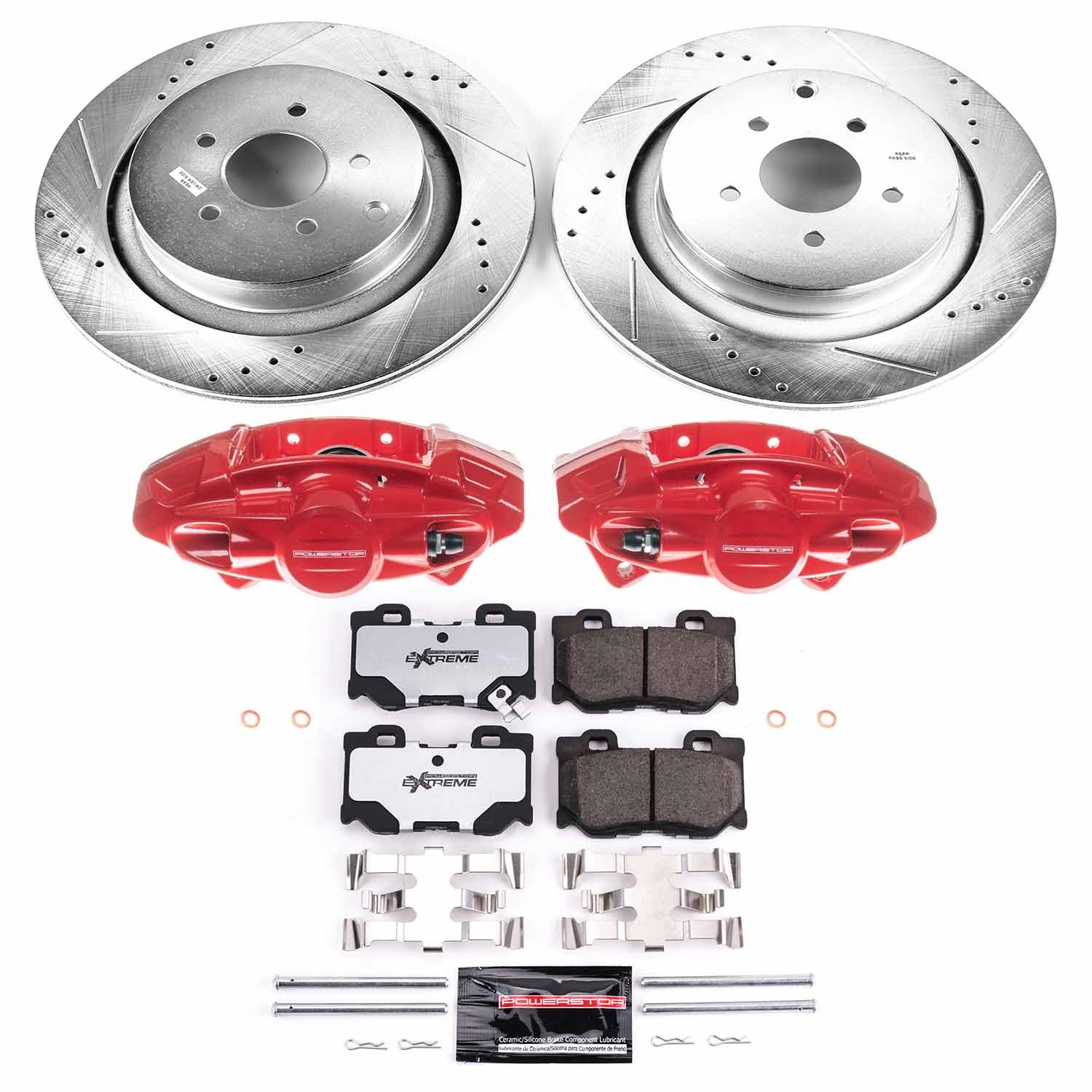 Power Stop - KC5861-26 - Rear - Disc Brake Pad/Caliper and Rotor Kit