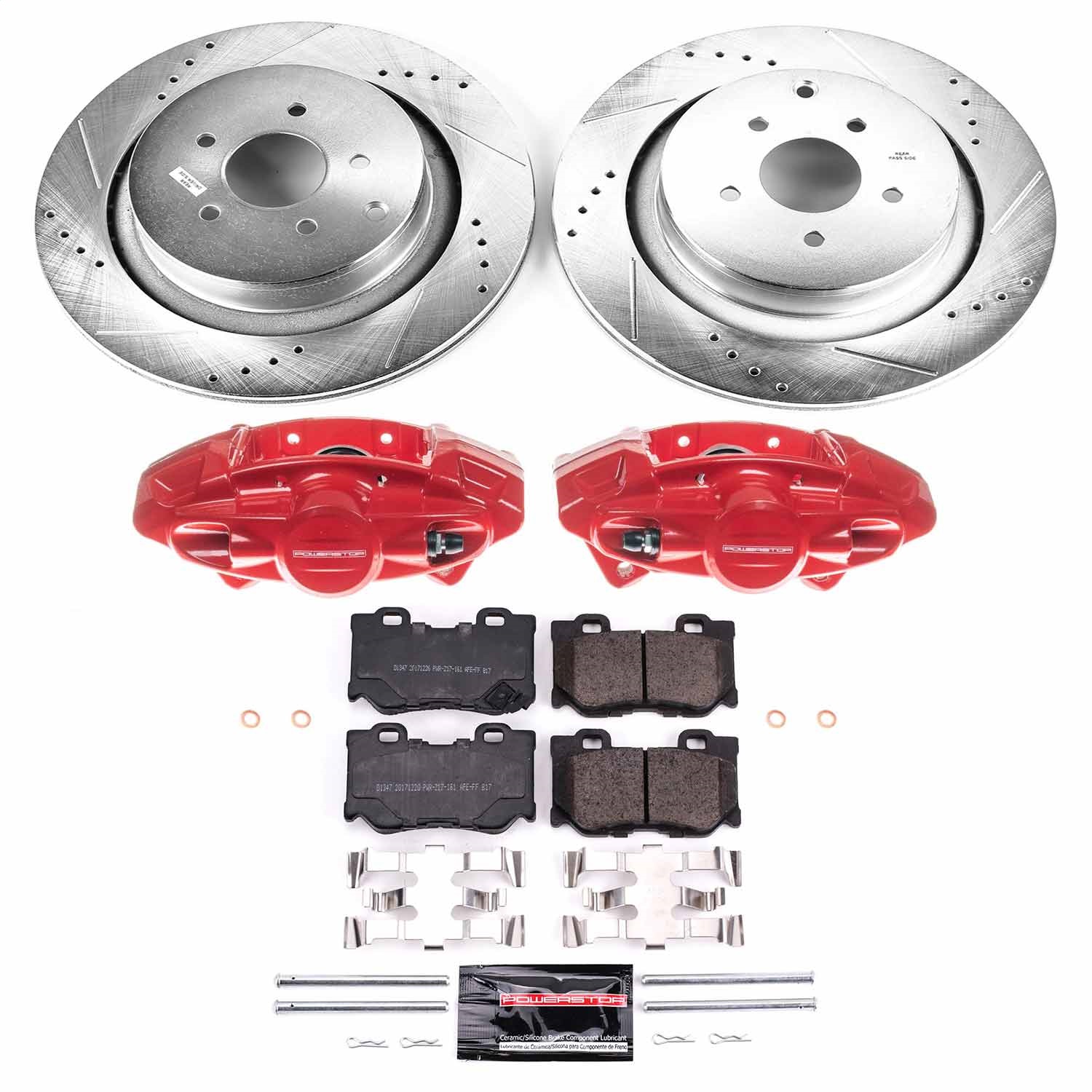 Power Stop - KC5861 - Rear - Disc Brake Pad/Caliper and Rotor Kit
