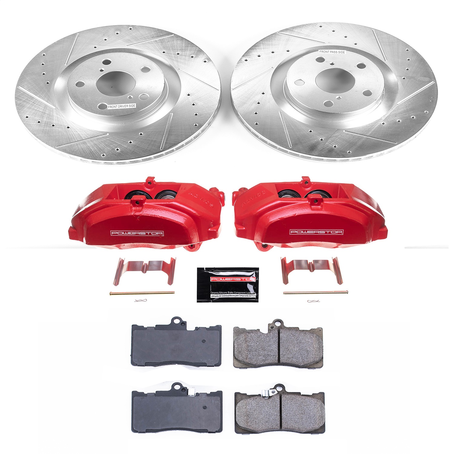 Power Stop - KC5868 - Front - Disc Brake Pad/Caliper and Rotor Kit