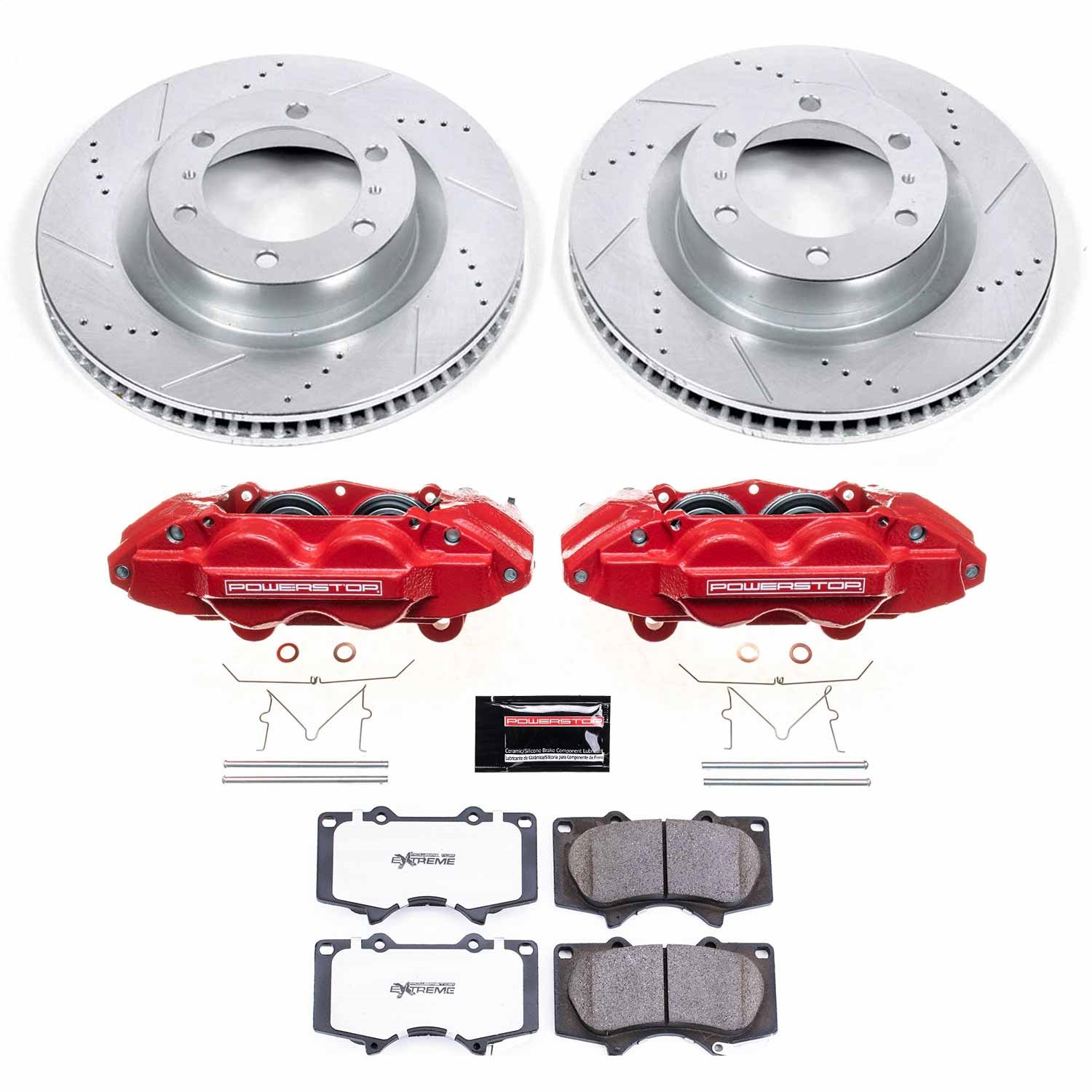 Power Stop - KC5873-36 - Front - Disc Brake Pad/Caliper and Rotor Kit