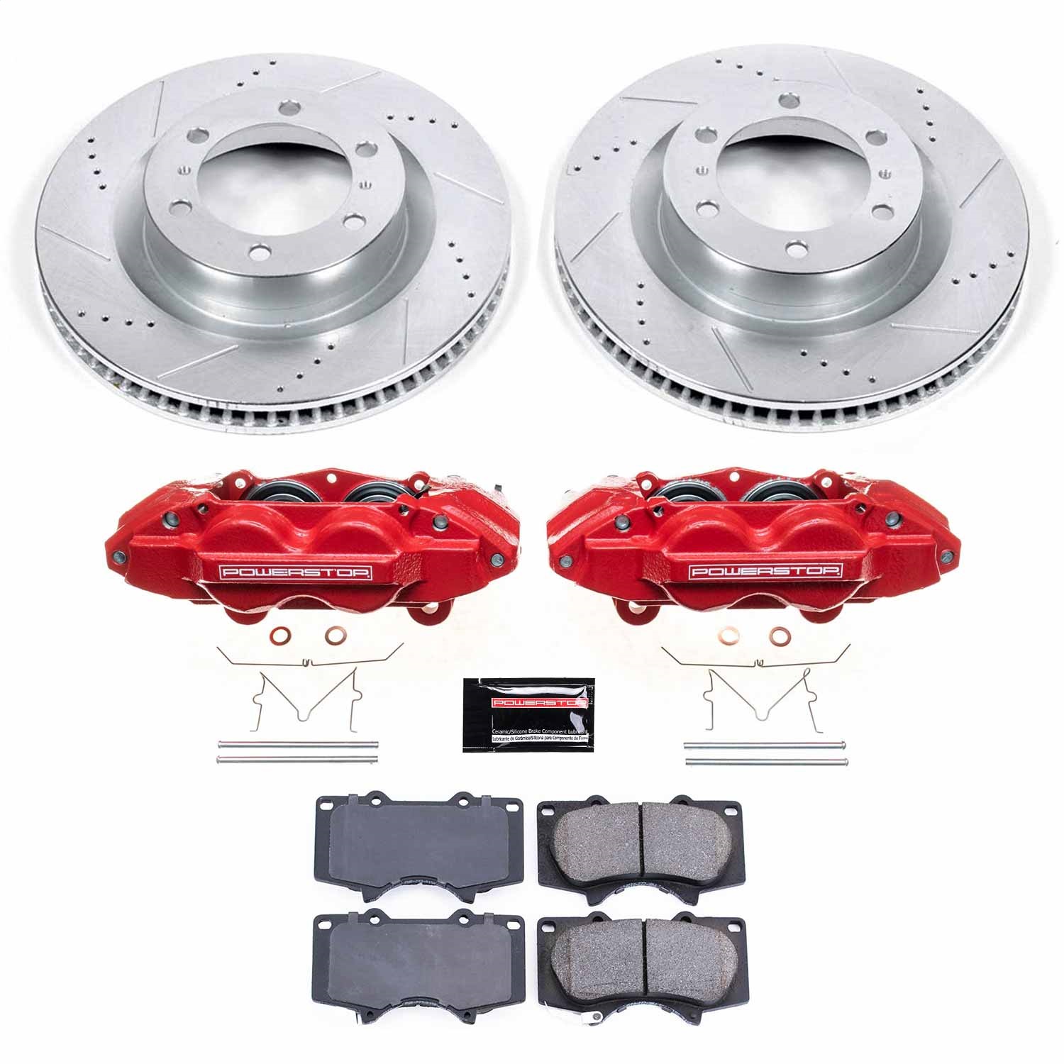 Power Stop - KC5873 - Front - Disc Brake Pad/Caliper and Rotor Kit