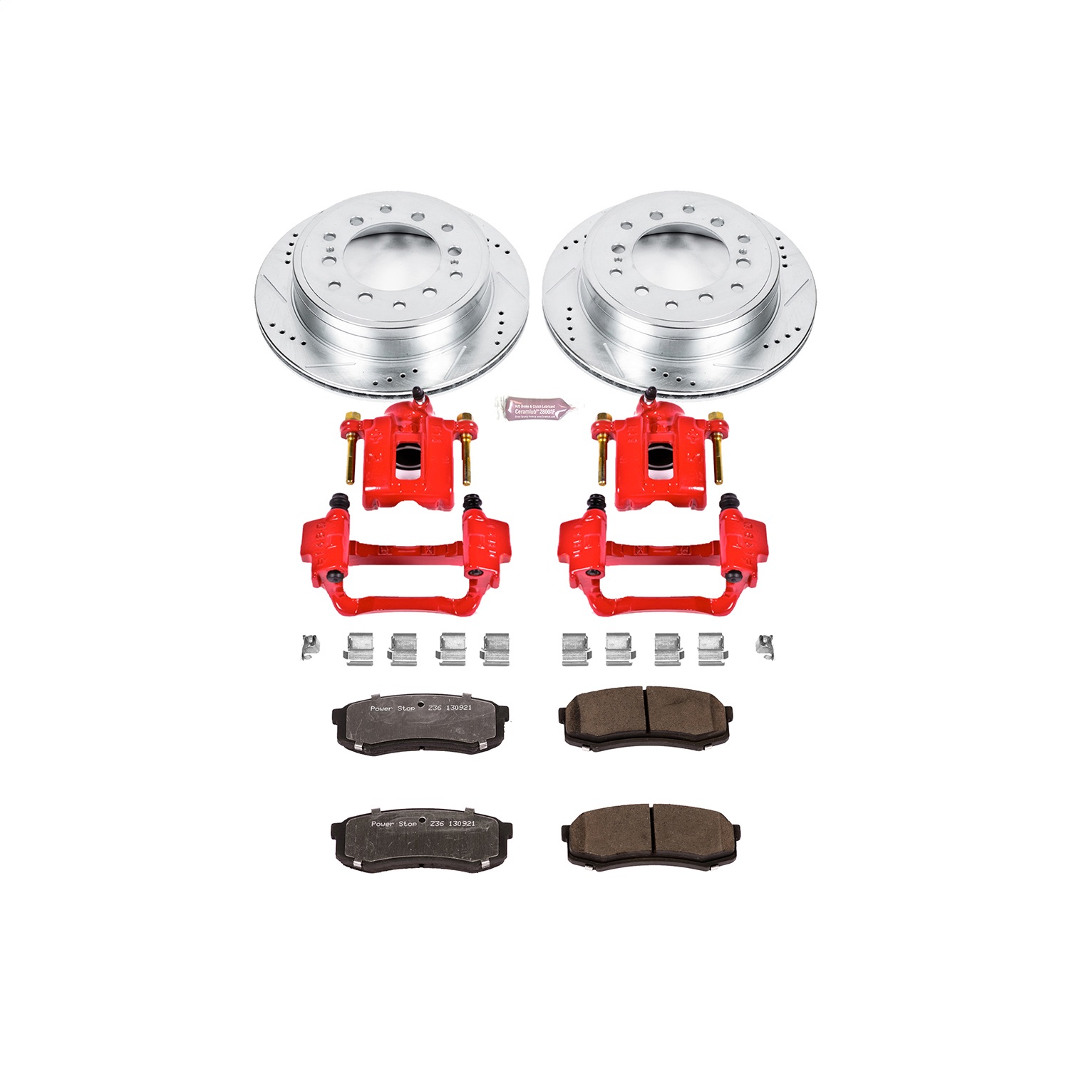 Power Stop - KC5875-36 - Rear - Disc Brake Pad/Caliper and Rotor Kit