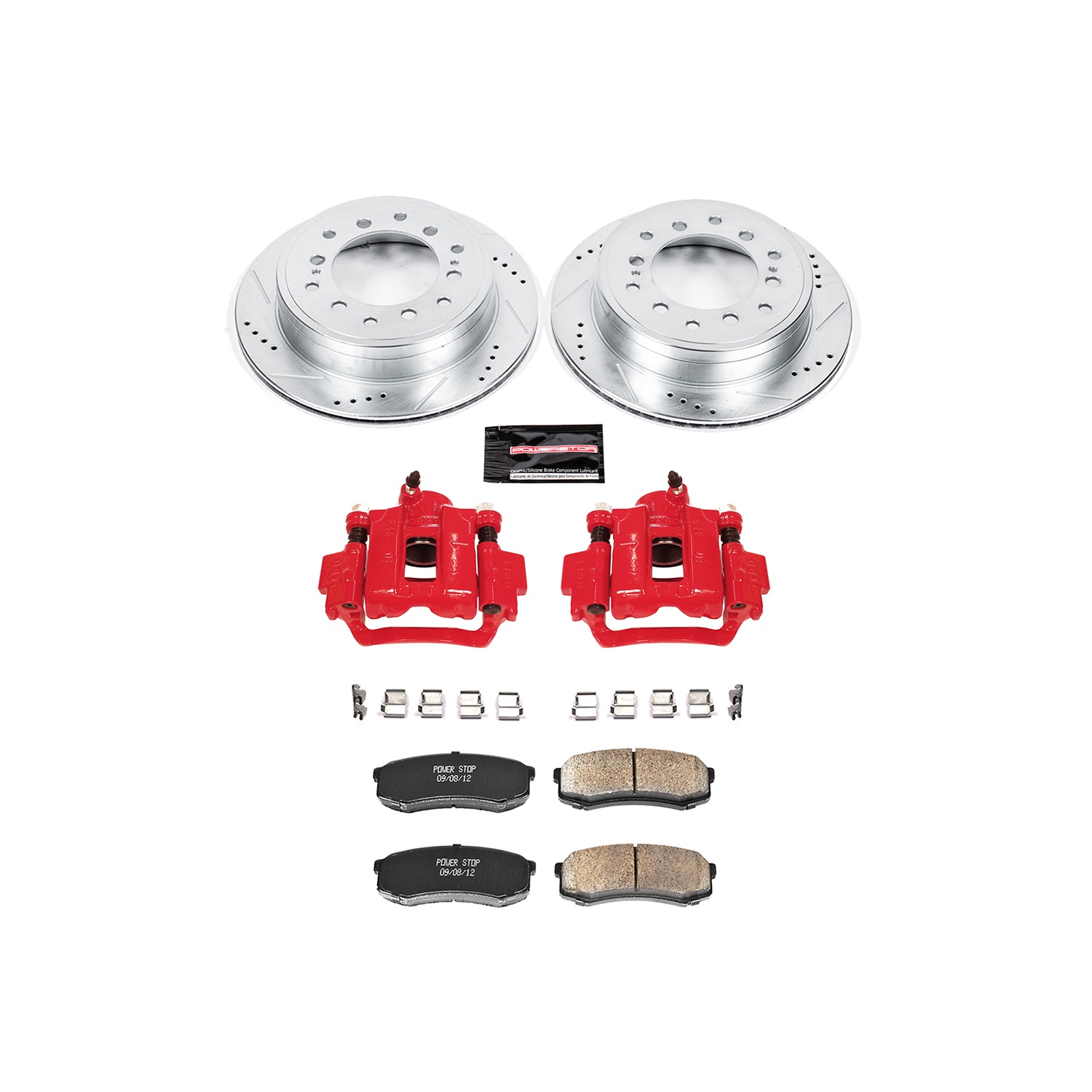 Power Stop - KC5875 - Rear - Disc Brake Pad/Caliper and Rotor Kit