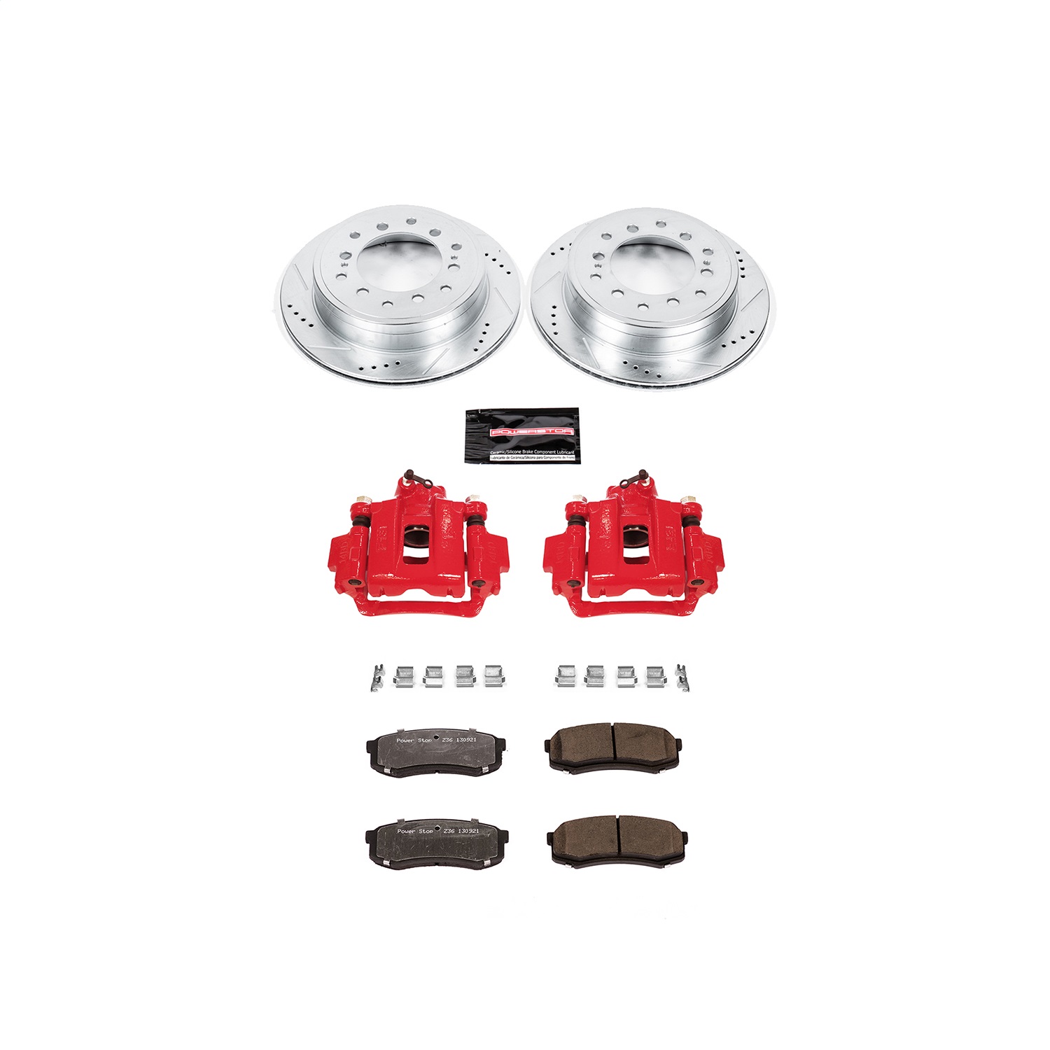 Power Stop - KC5875A-36 - Rear - Disc Brake Pad/Caliper and Rotor Kit