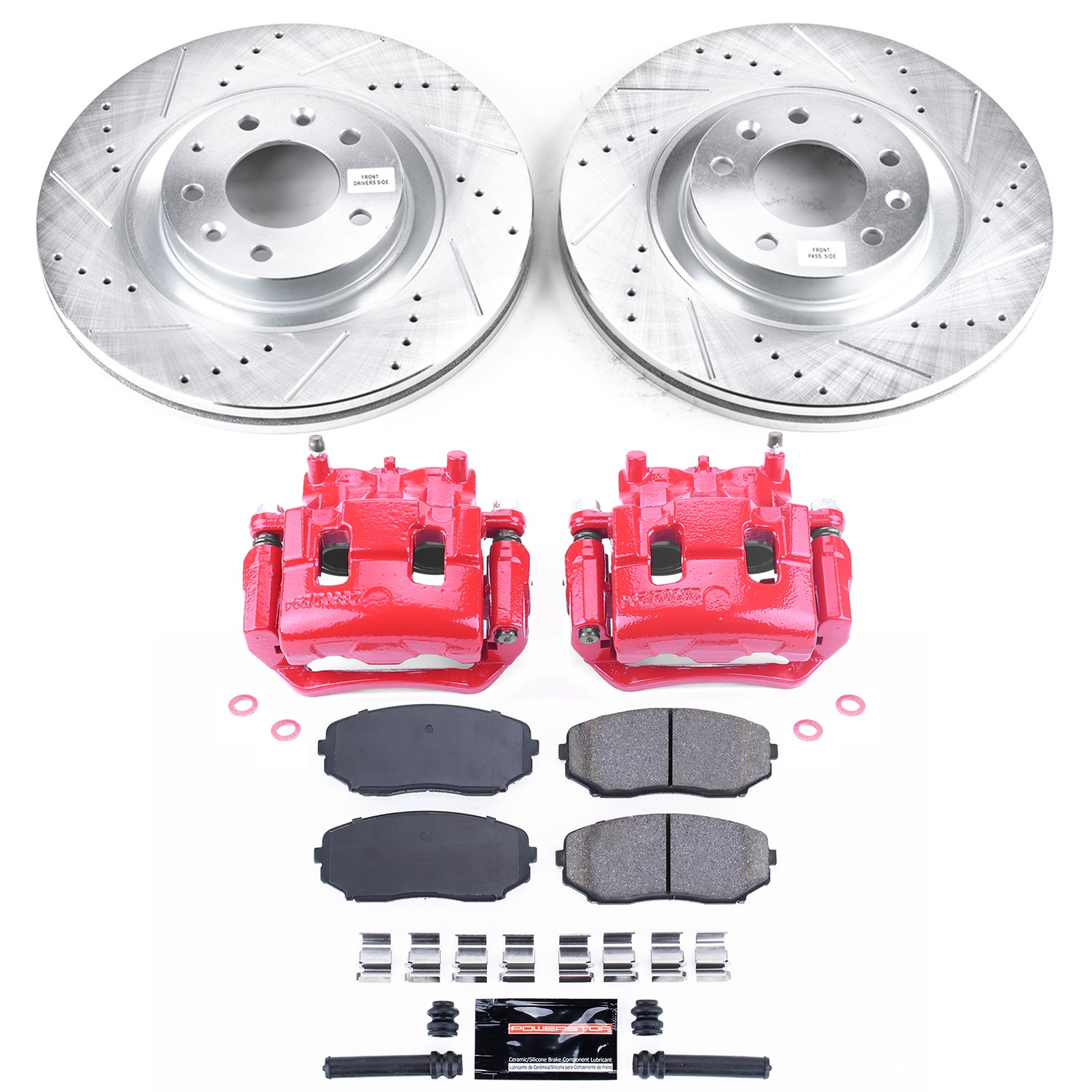 Power Stop - KC5878A - Front - Disc Brake Pad/Caliper and Rotor Kit