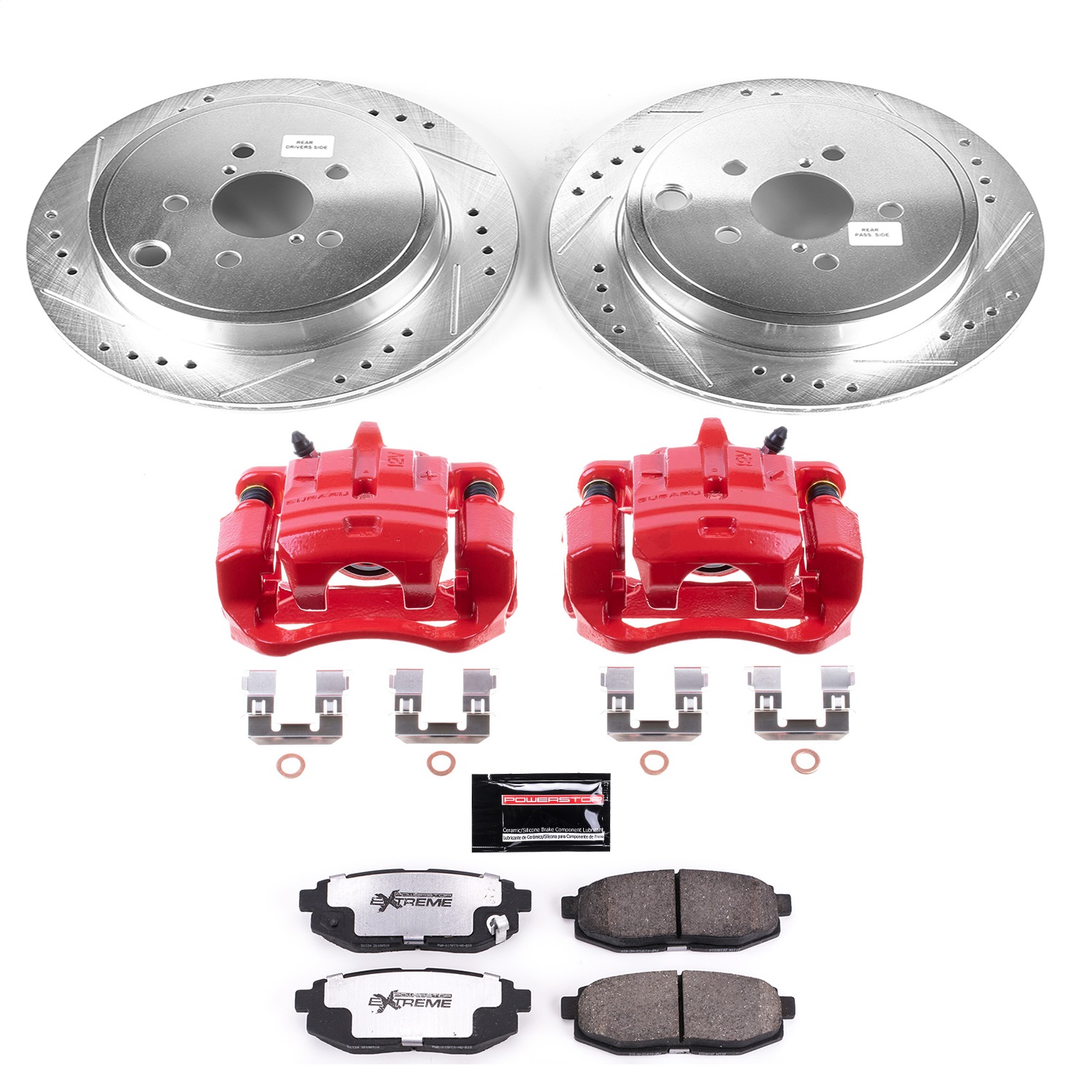 Power Stop - KC5883-26 - Rear - Disc Brake Pad/Caliper and Rotor Kit