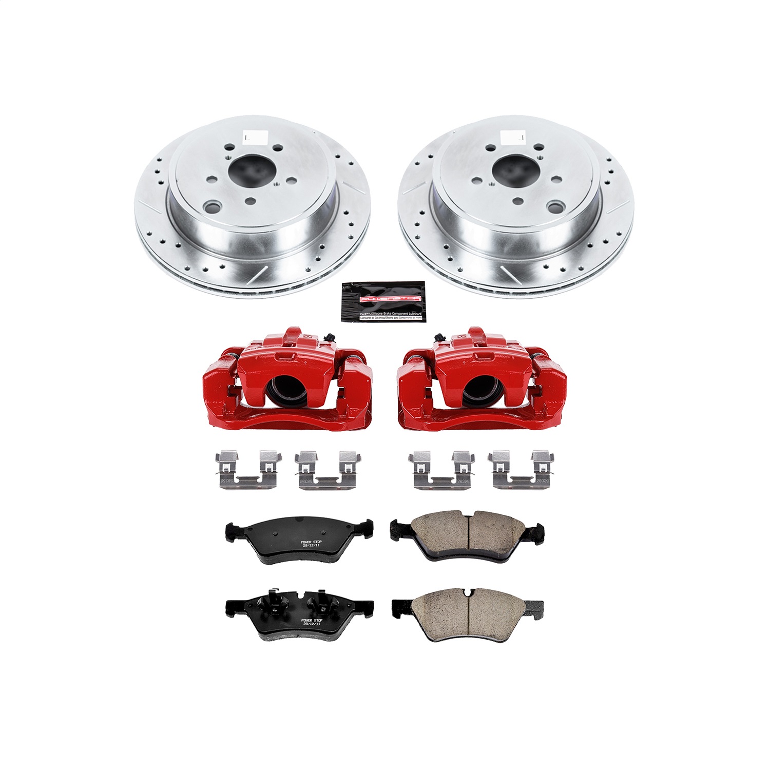 Power Stop - KC5883 - Rear - Disc Brake Pad/Caliper and Rotor Kit
