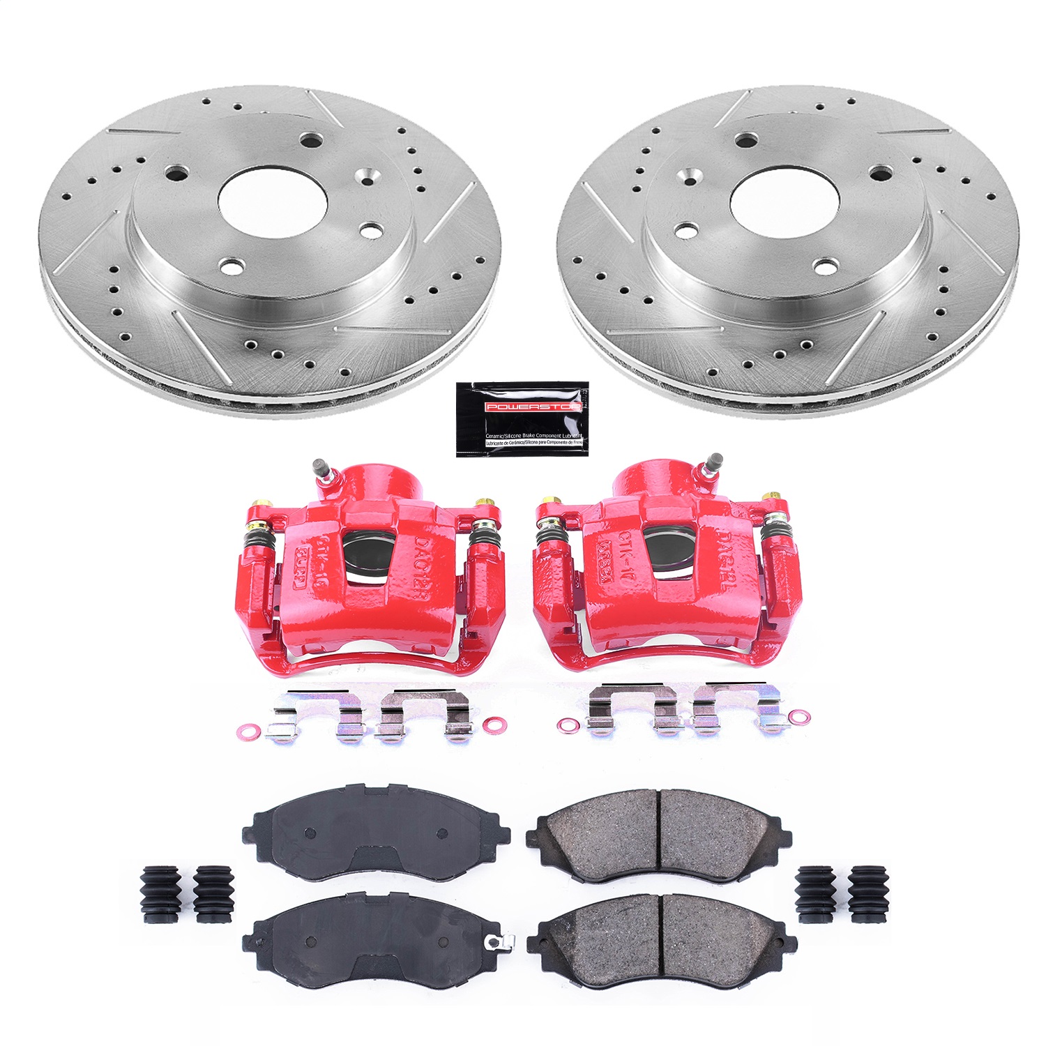 Power Stop - KC5894 - Front - Disc Brake Pad/Caliper and Rotor Kit
