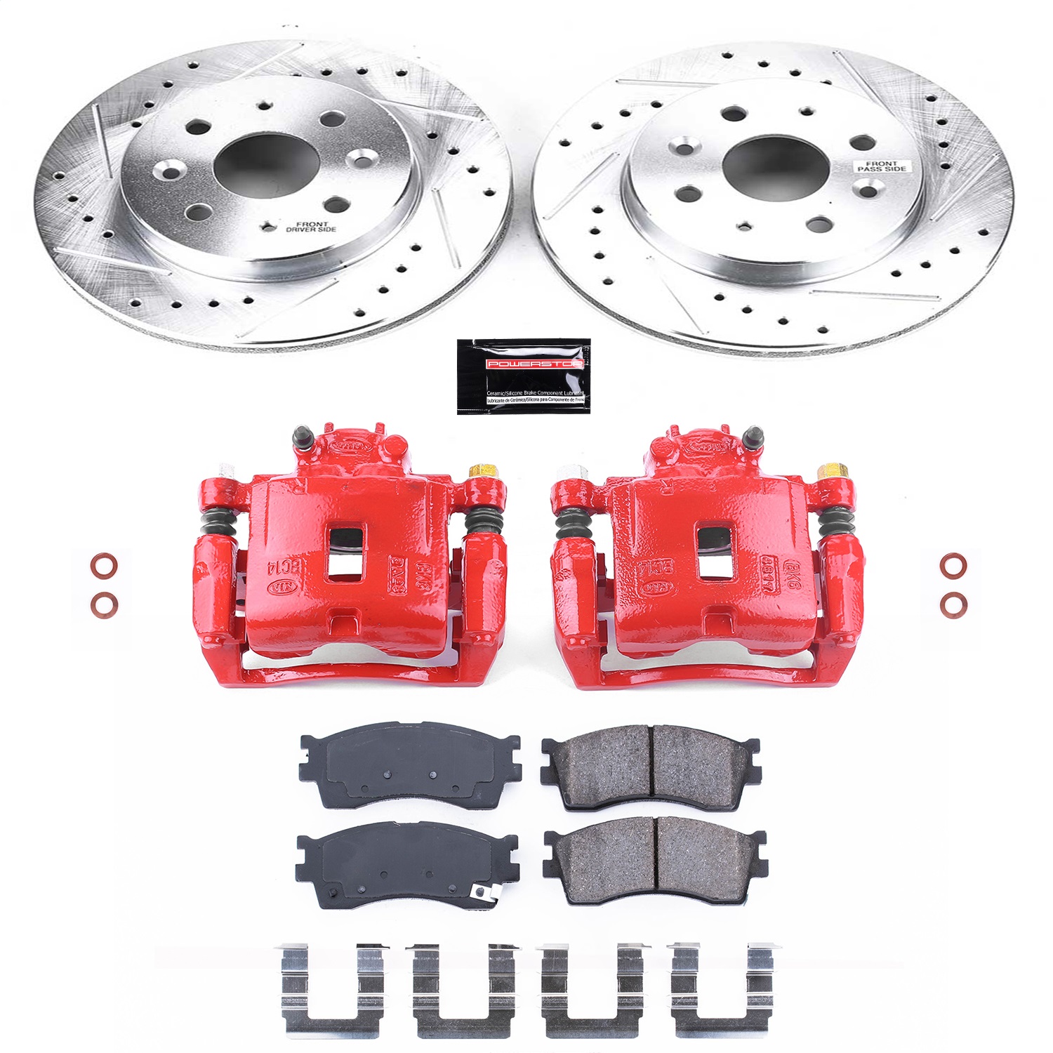 Power Stop - KC5902 - Front - Disc Brake Pad/Caliper and Rotor Kit