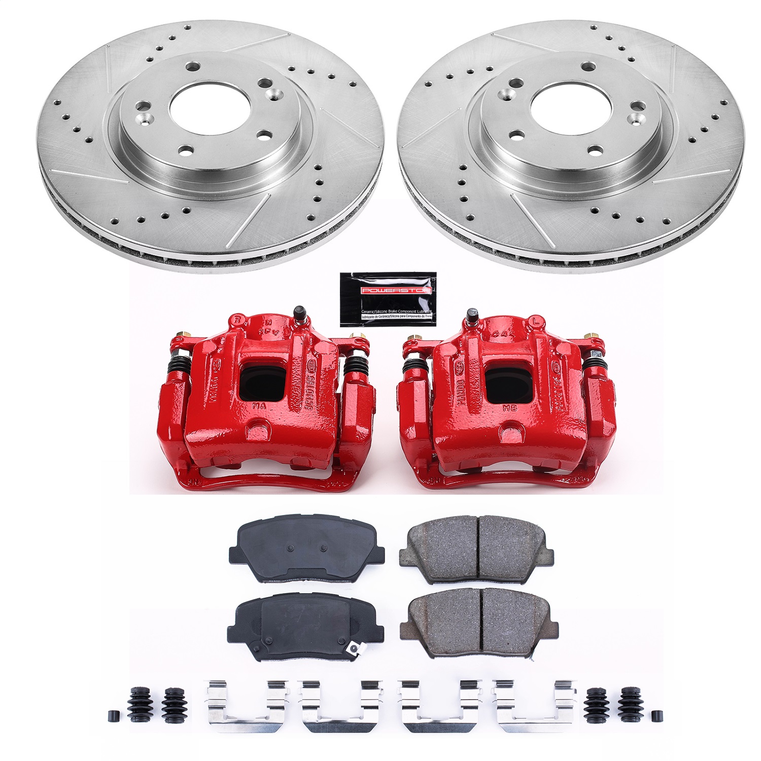 Power Stop - KC5926 - Front - Disc Brake Pad/Caliper and Rotor Kit