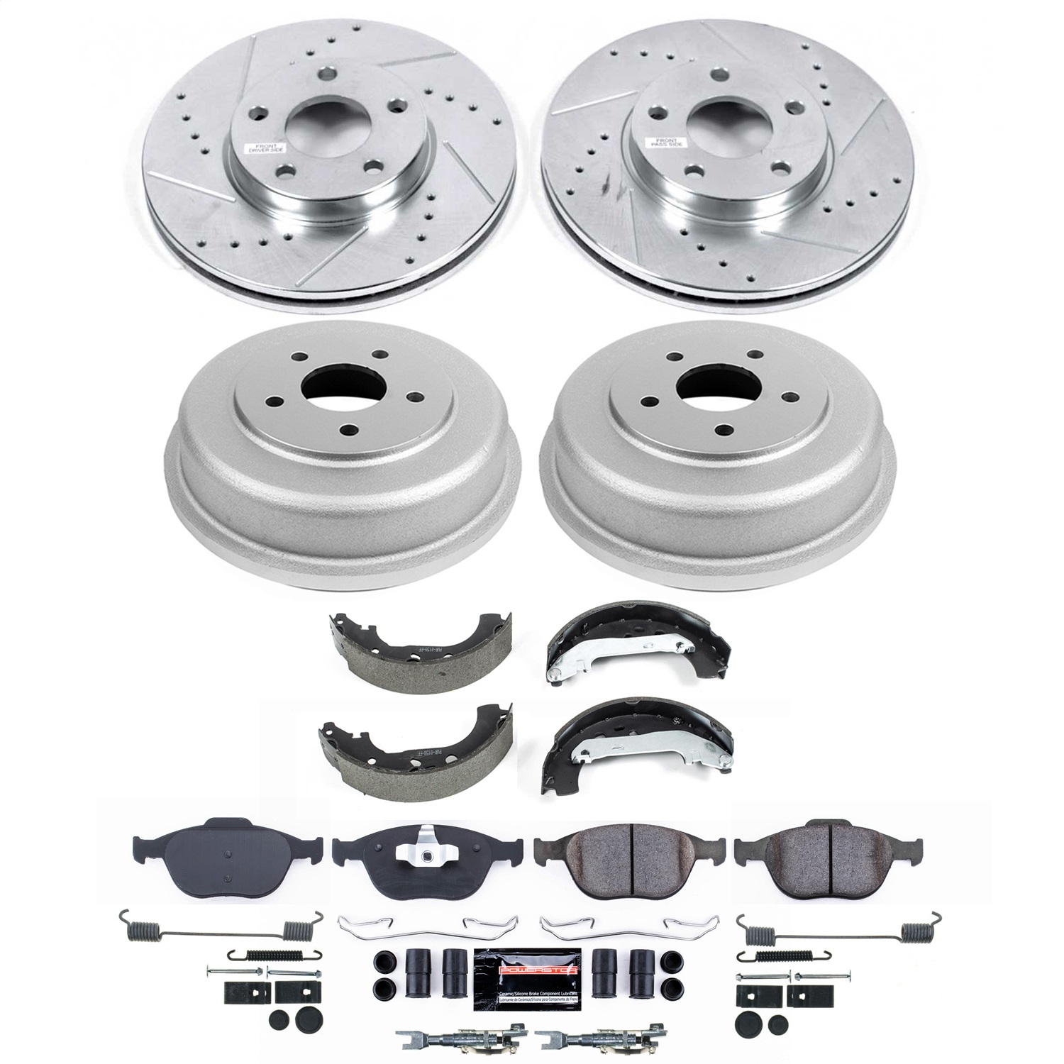 Power Stop - KC5928-26 - Front - Disc Brake Pad/Caliper and Rotor Kit