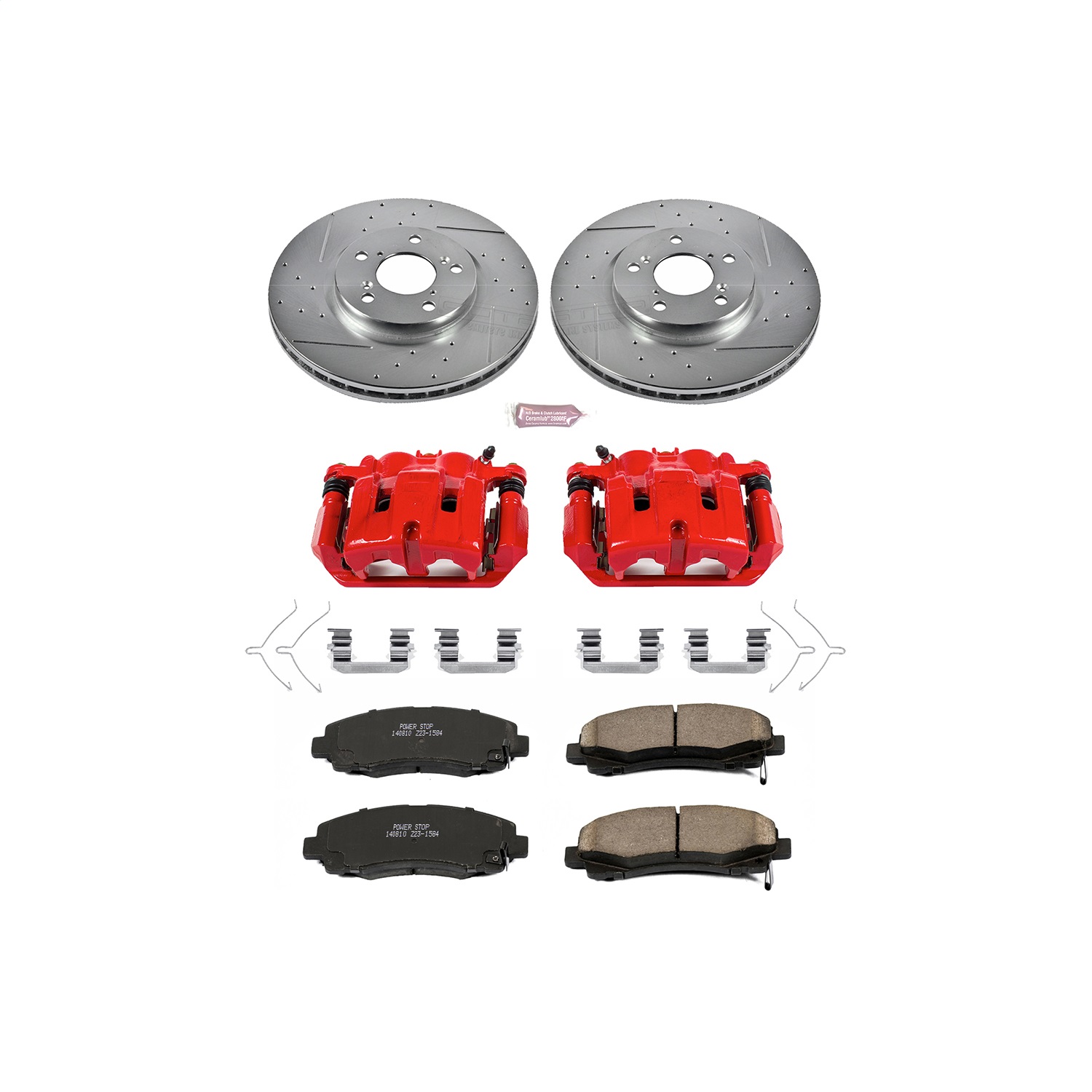 Power Stop - KC5939 - Front - Disc Brake Pad/Caliper and Rotor Kit